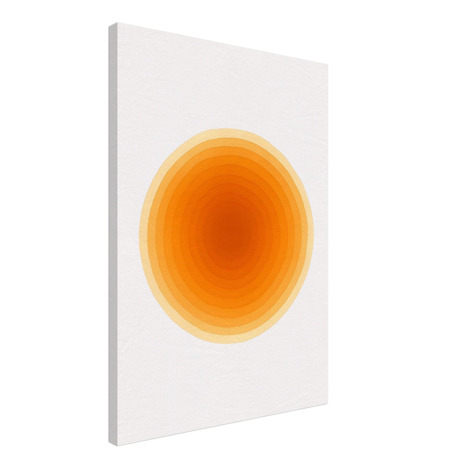Solar Bloom - Radiant Orange Canvas - Abstract Watercolor Spiral Art Print - Slim Canvas - Wall Art