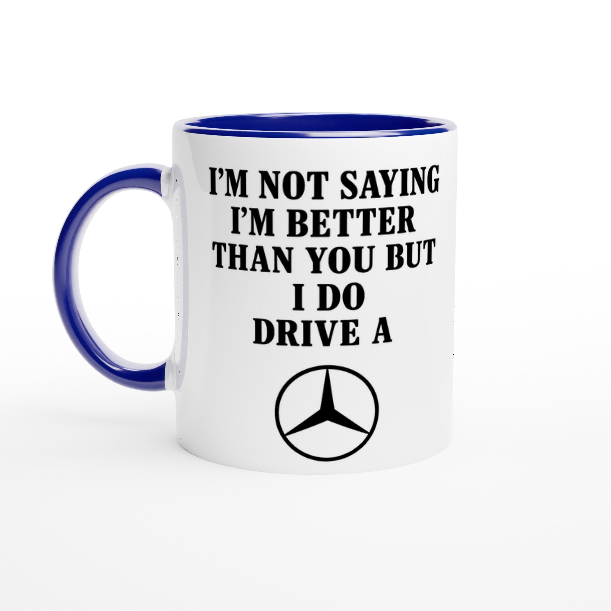 Personalized Mercedes Benz Mug - Custom Car Lover Gift - 11oz Ceramic Mug in Colors Ceramic Blue