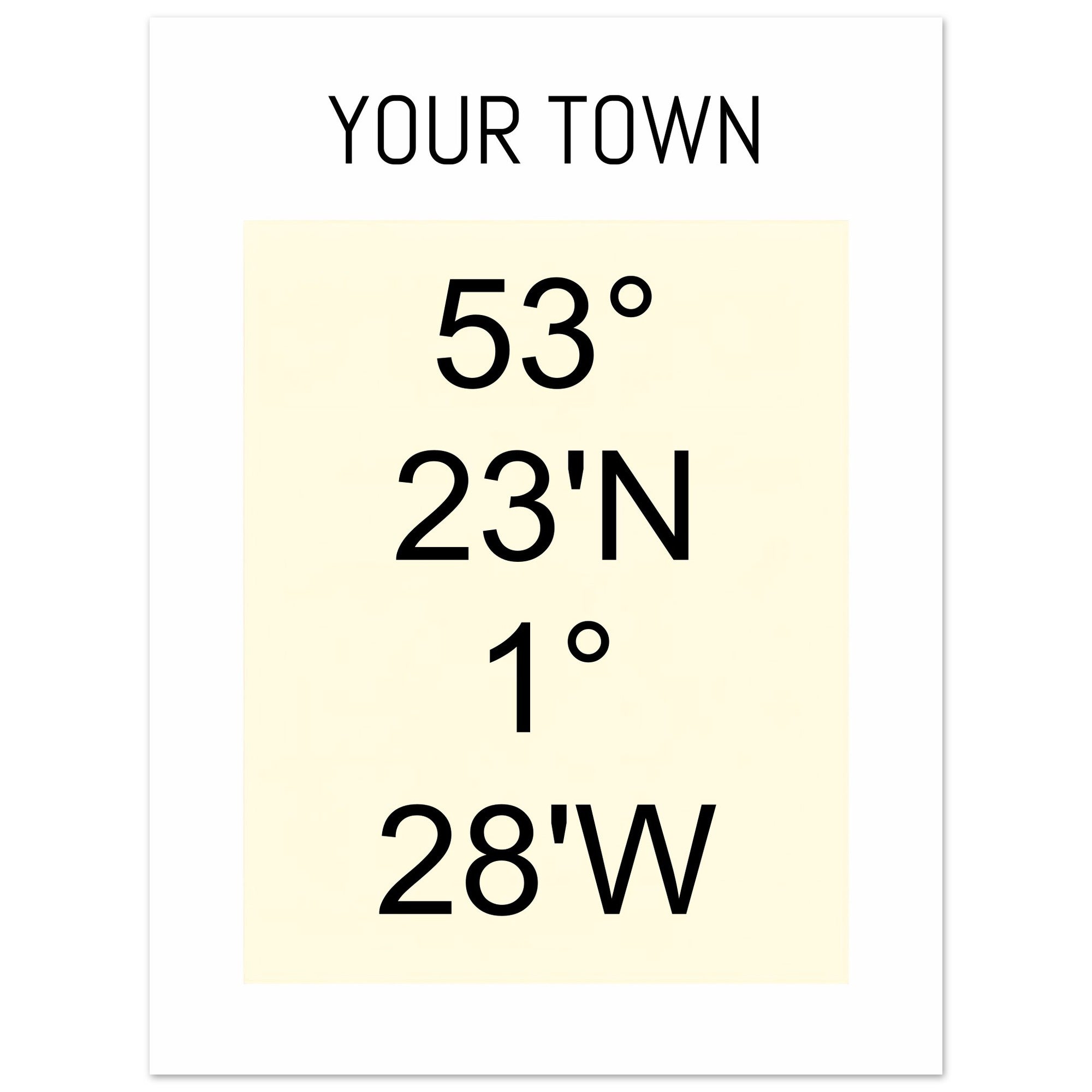 Personalized Map or Custom Location Coordinates Poster Print | Minimalist Unframed Wall Art Decor A3 A4 A5 45x60 cm 18x24″ Beige and Black
