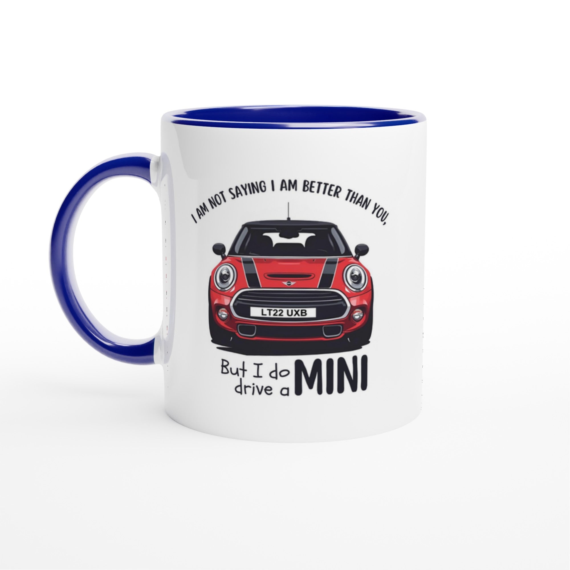 Cool Mini Cooper Mug - Funny Custom Car Gift - 11oz Ceramic Coffee Cup Ceramic Blue