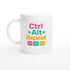 CTRL + ALT + REPEAT Bold Mug - Funny Gift for Tech Lovers - Ceramic Coffee Cup Ceramic White