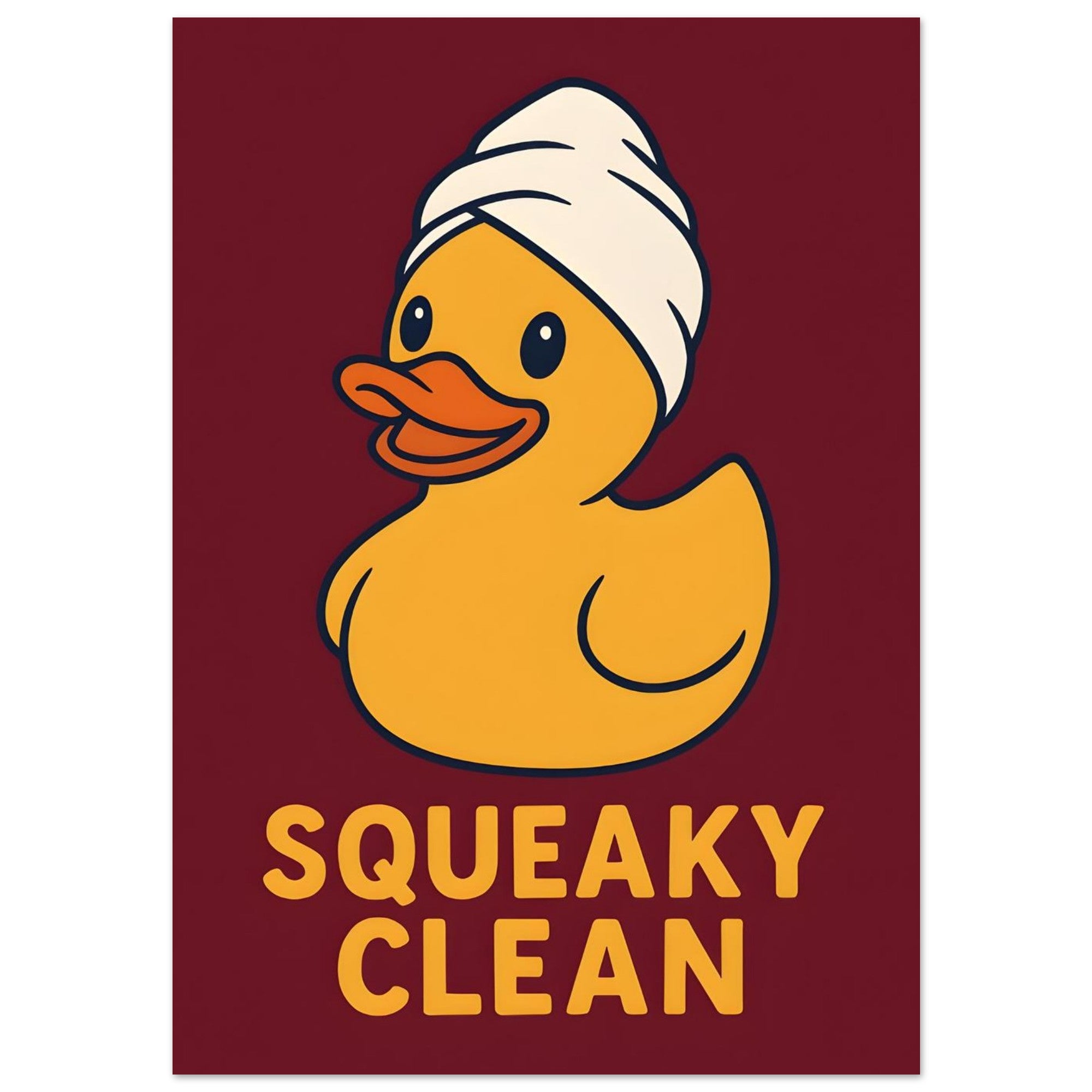 Squeaky Clean Poster - Fun Bathroom Art - Perfect for Home Decor 21x29.7 cm 8x12" Red