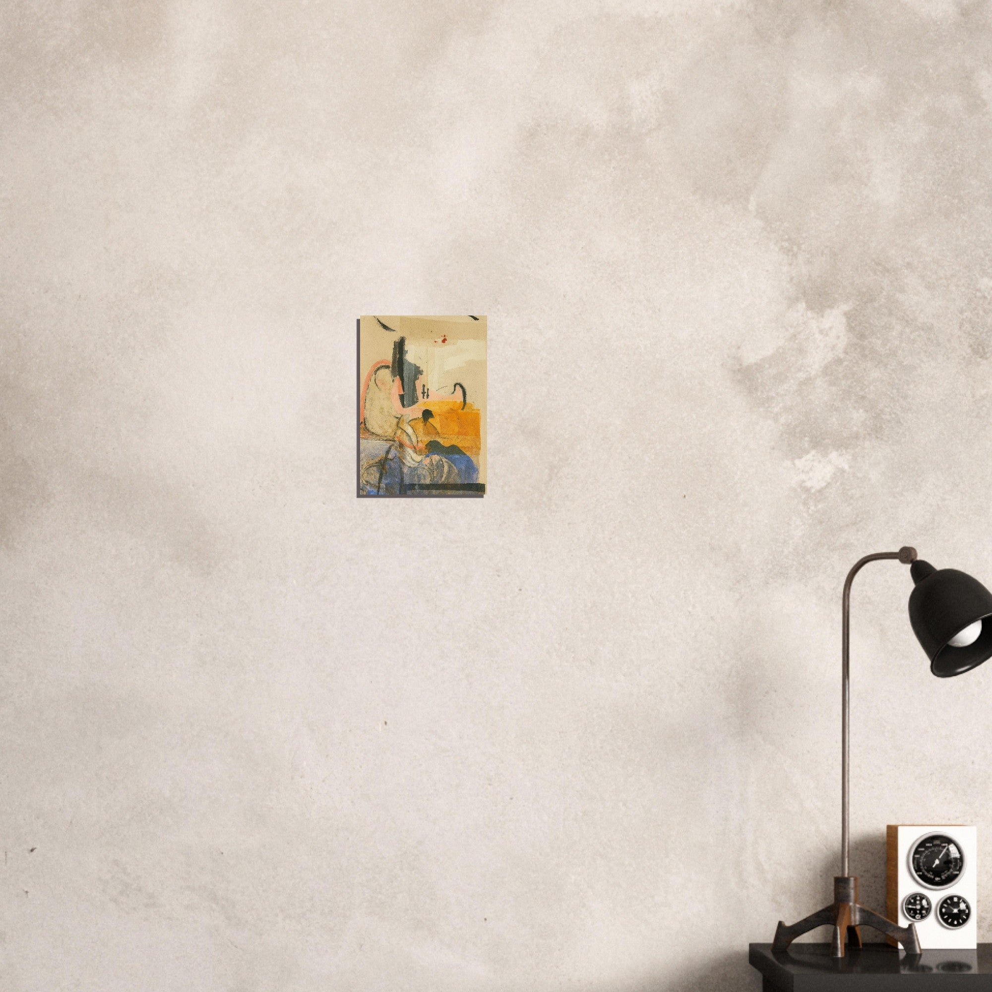 Echoes in Ochre: Modern Abstract Watercolor Poster (A3 Size | Vertical | Textured Art Print) 21x29.7 cm 8x12"