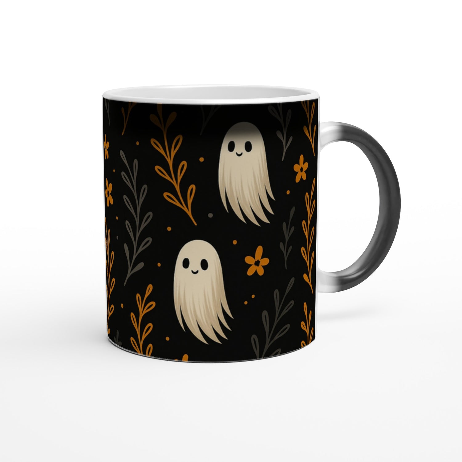 Cute Ghosts Halloween Mug - 11oz Ceramic Fall Decor Gift for Teachers - Magic Revealing Cup