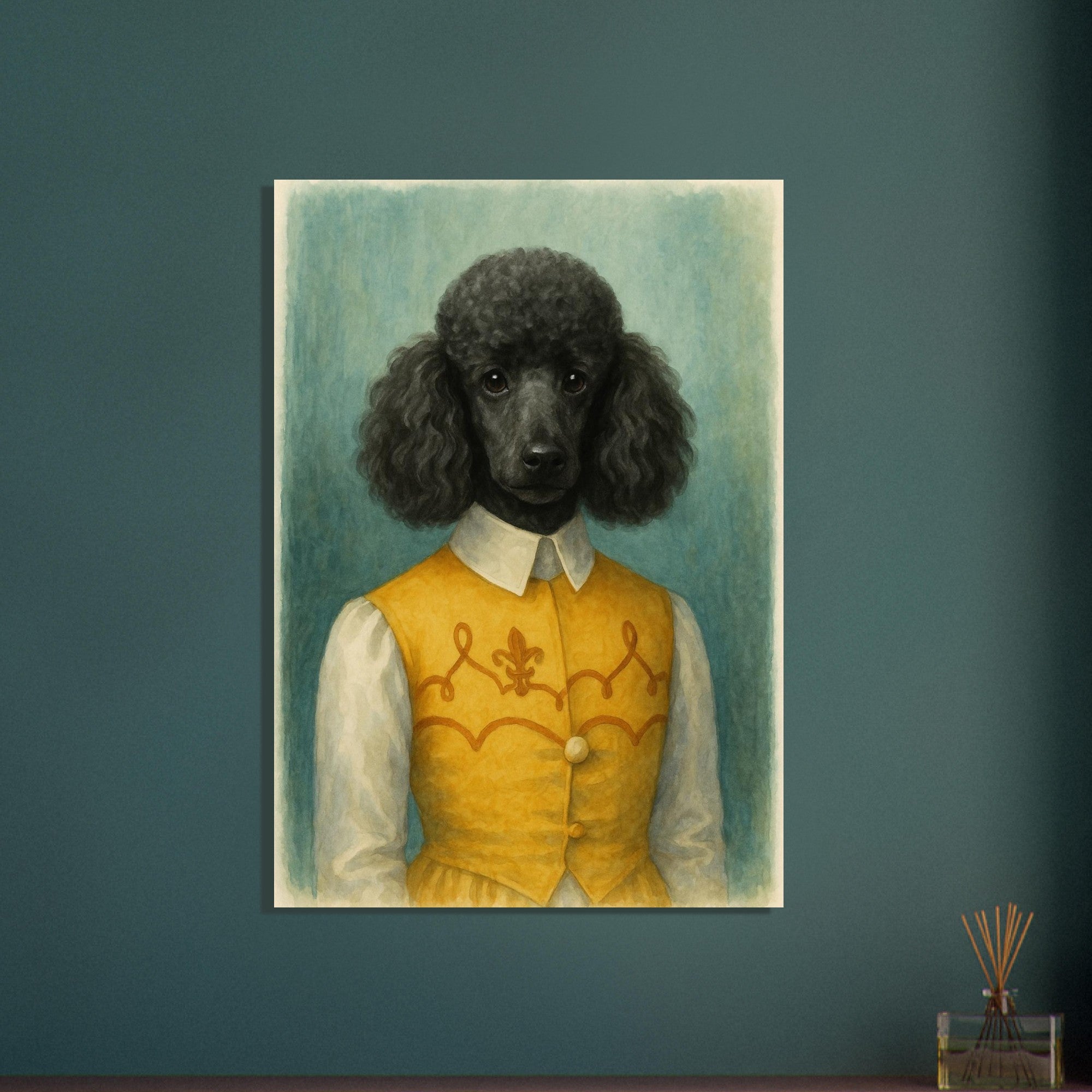Noble Nuzzles – Elegant Poodle Portrait Poster (A3 Size | Vertical | Textured Art Print | Wall Art) 70x100 cm 28x40″