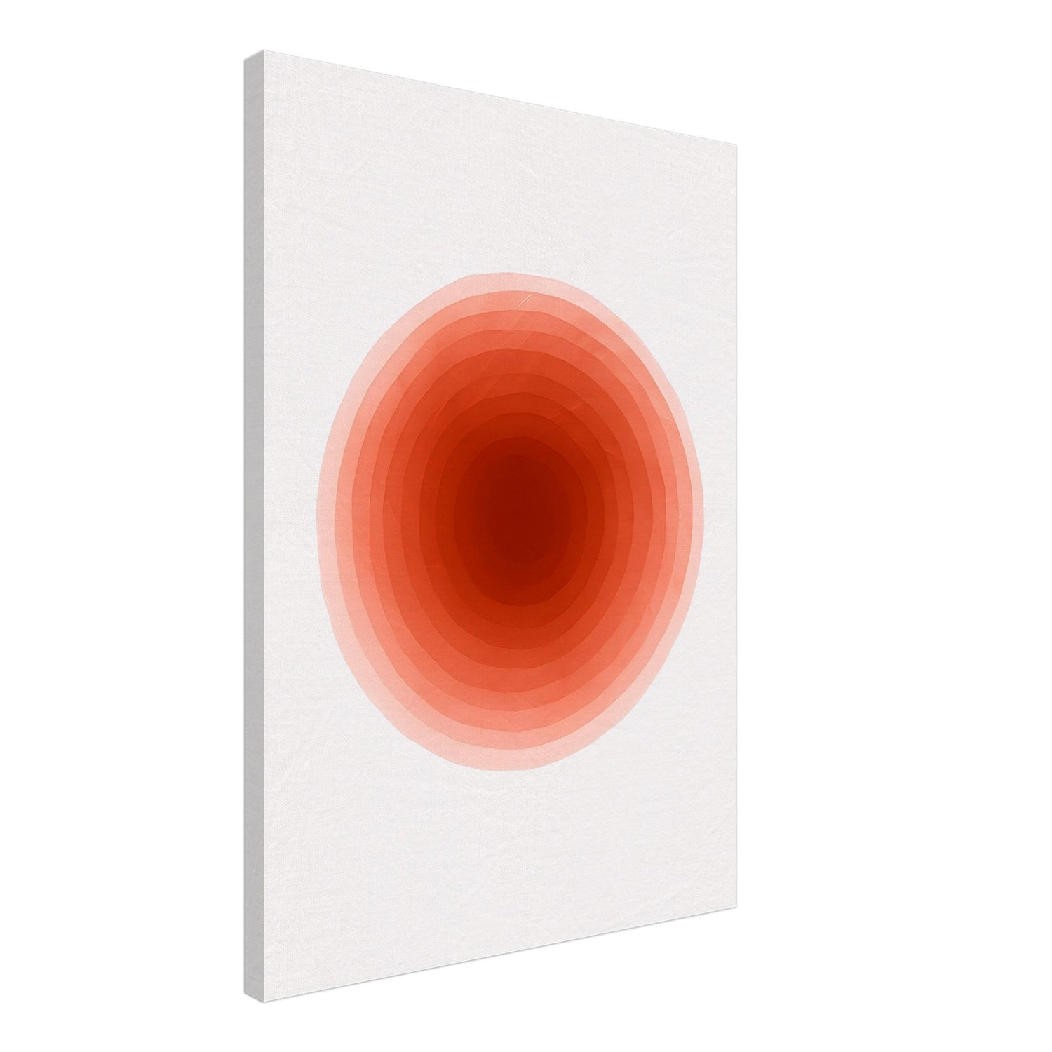 Crimson Pulse – Abstract Red Watercolor Circle Print - Slim Canvas - Wall Art