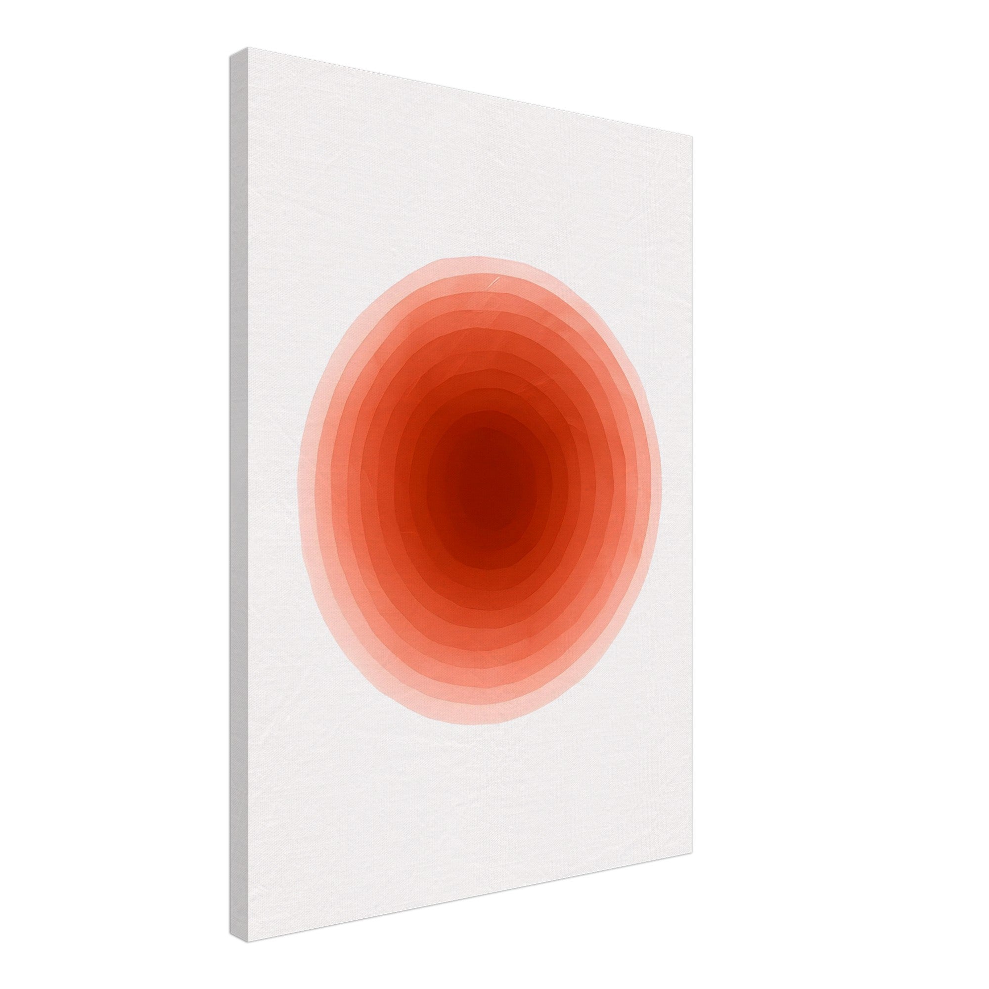Crimson Pulse – Abstract Red Watercolor Circle Print - Slim Canvas - Wall Art
