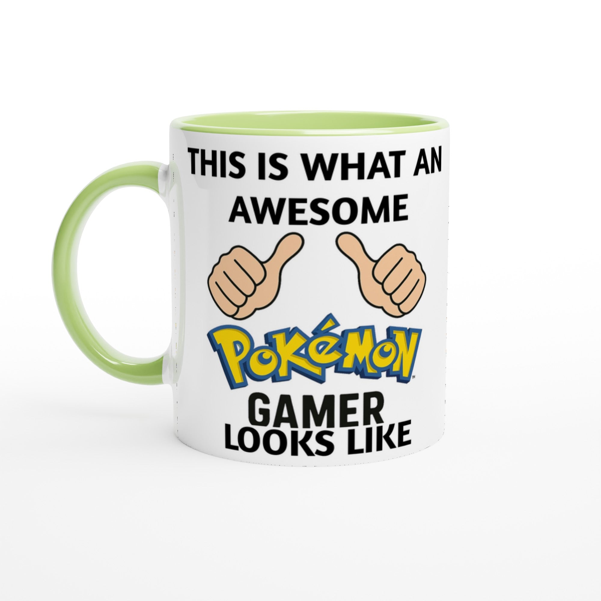 Pokémon Gamer Mug – Funny Gift for Nintendo Fans – This Is What an Awesome Pokémon Gamer Looks Like – 11oz Coffee Cup for Kids & Teens Ceramic Green