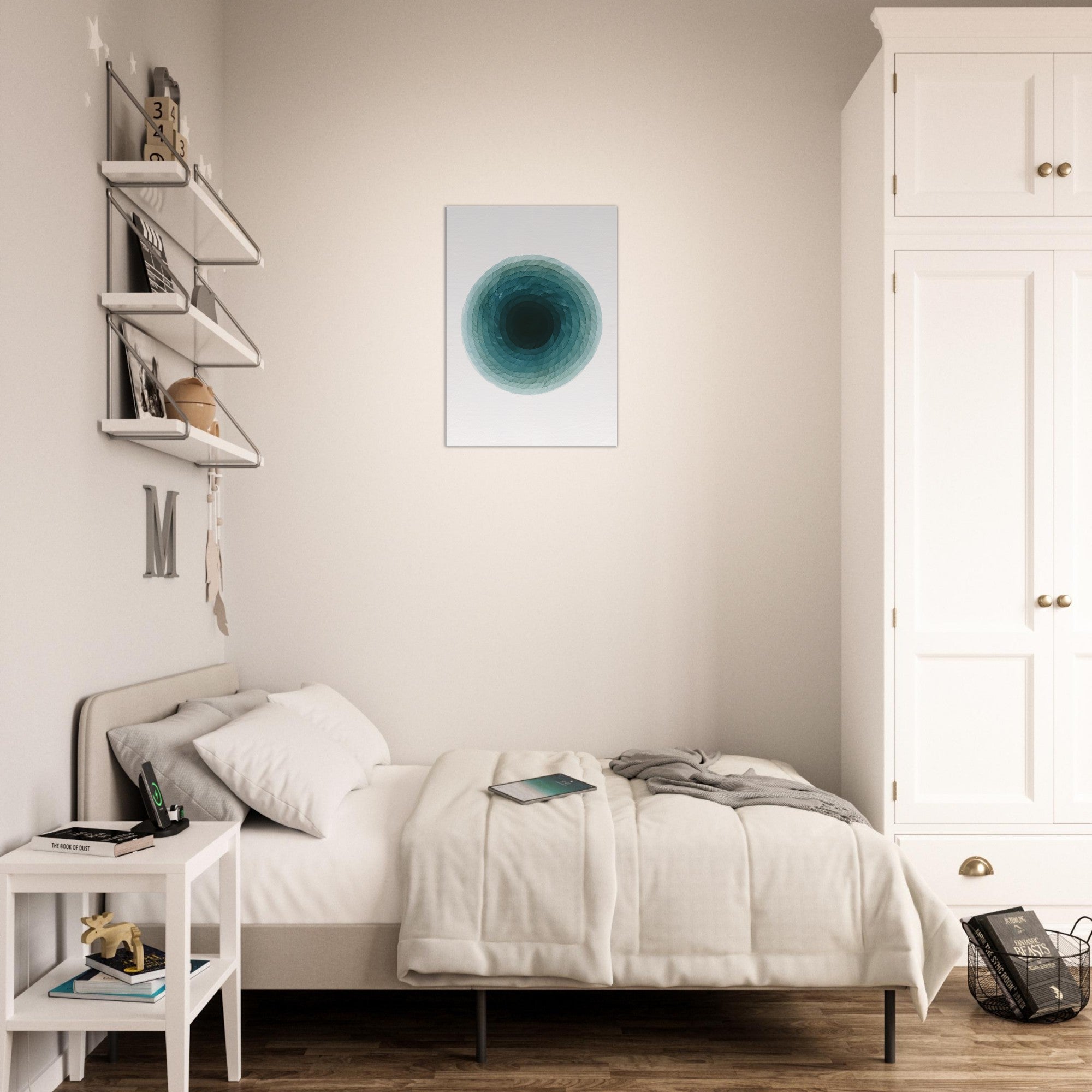 Deep Tranquility Canvas – Abstract Watercolor Spiral Art Print - Slim Canvas - Wall Art