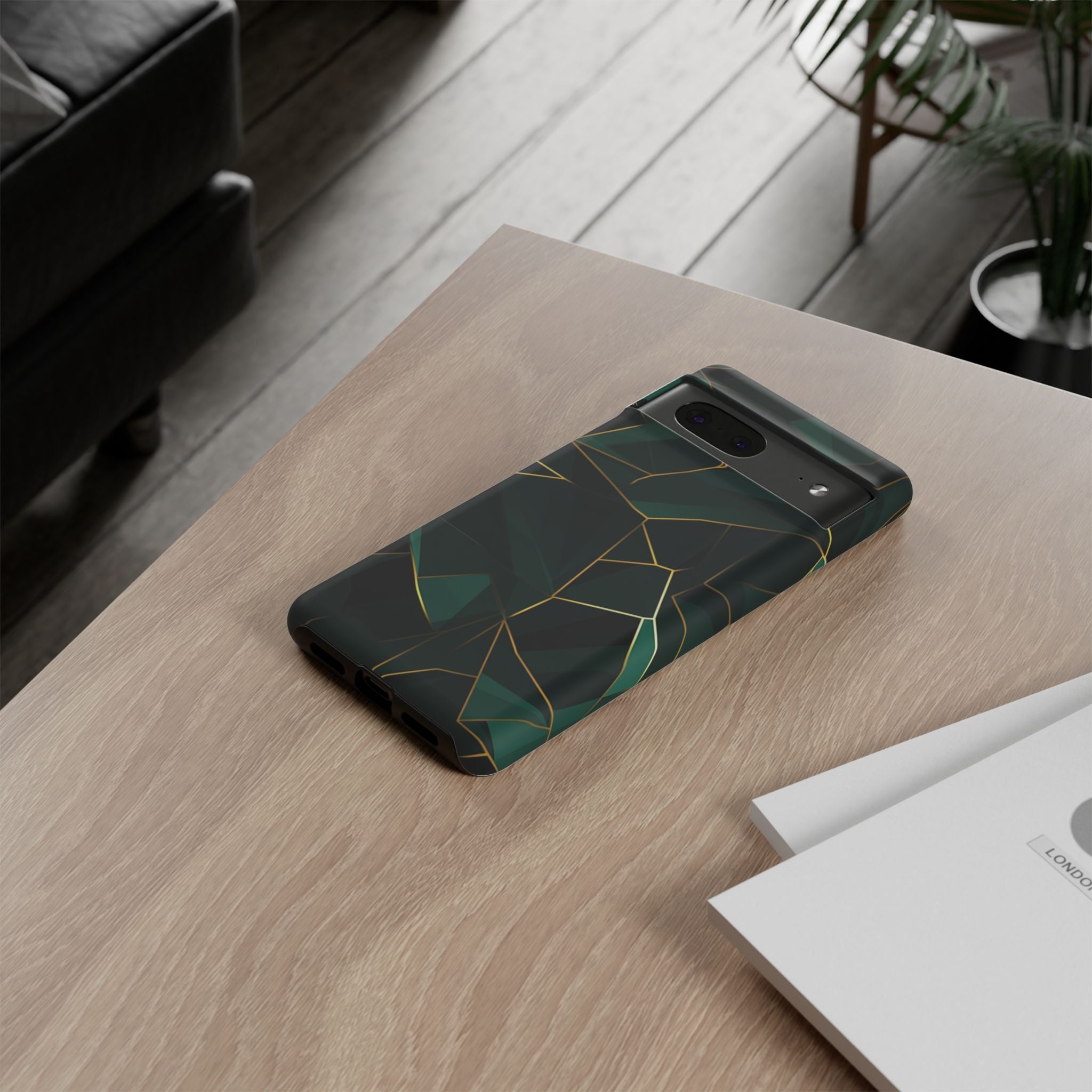 Emerald Veil - Geometric Luxe Phone Case
