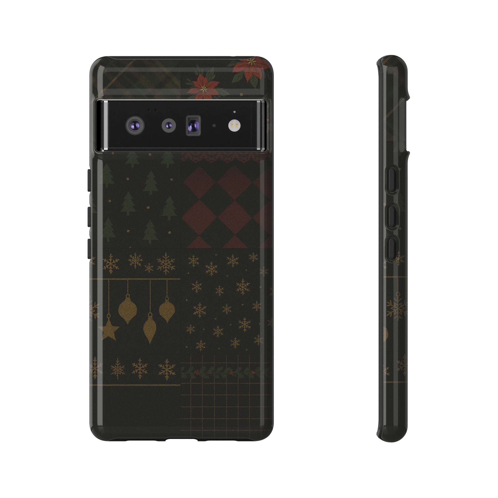 Black Luxury Phone Case for Christmas Festive Season - Tough design Google Pixel 6 Pro Glossy