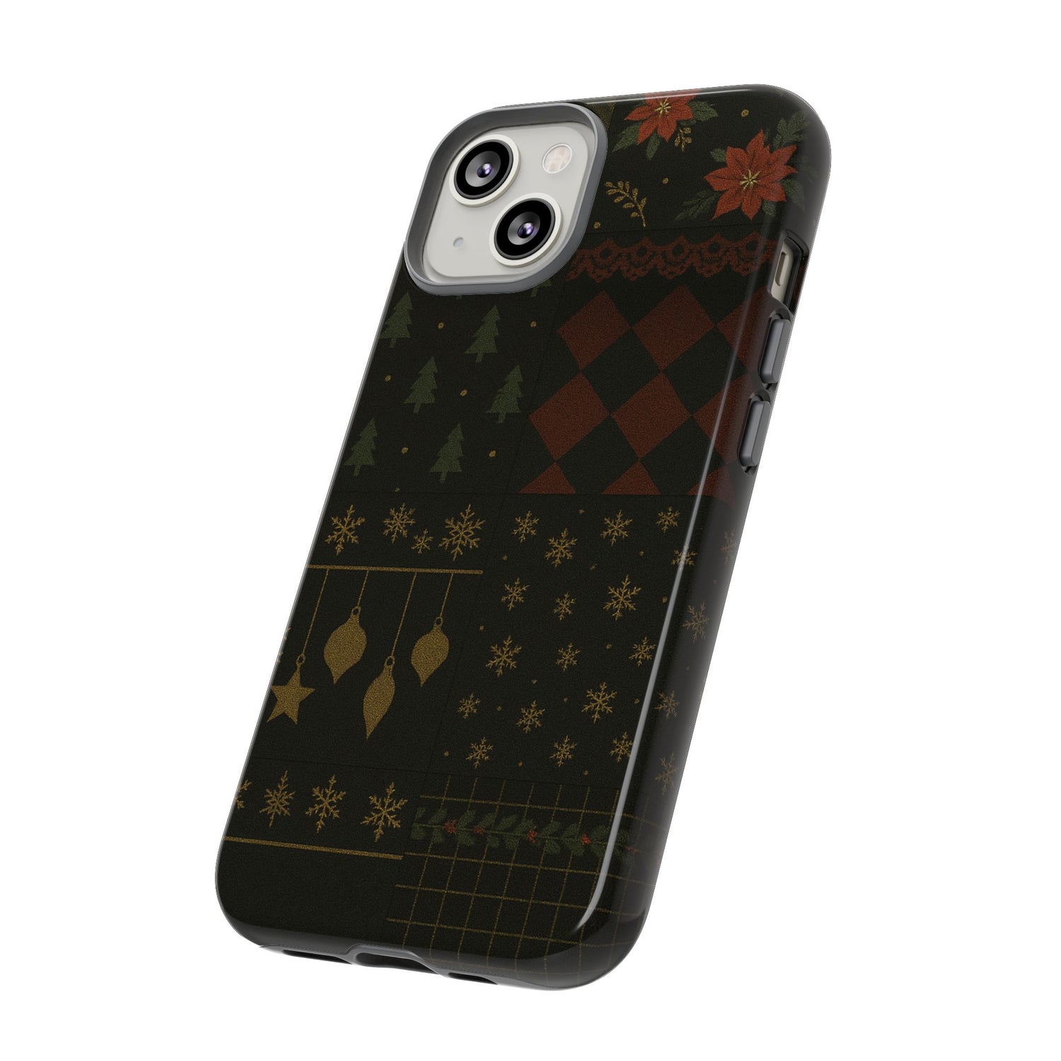 Black Luxury Phone Case for Christmas Festive Season - Tough design