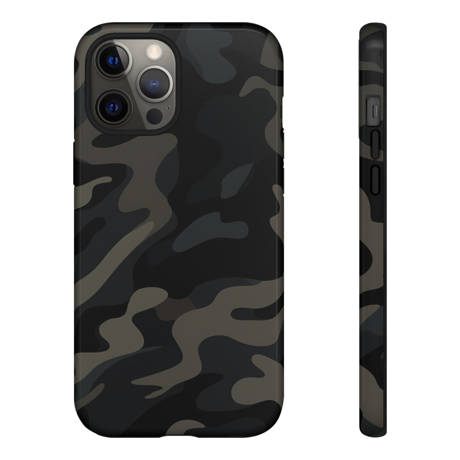 Black Camouflage Phone Case for iPhone, Samsung and Google Pixel iPhone 12 Pro Max Glossy