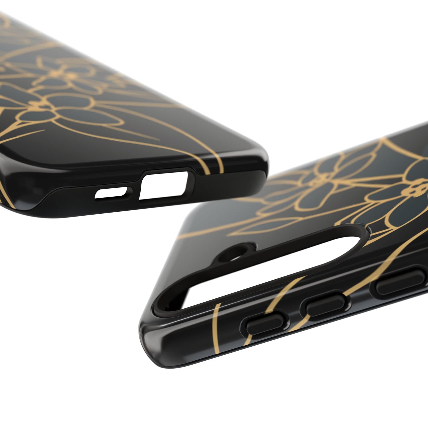 Golden Bloom - Elegant Floral Line Art Phone Case