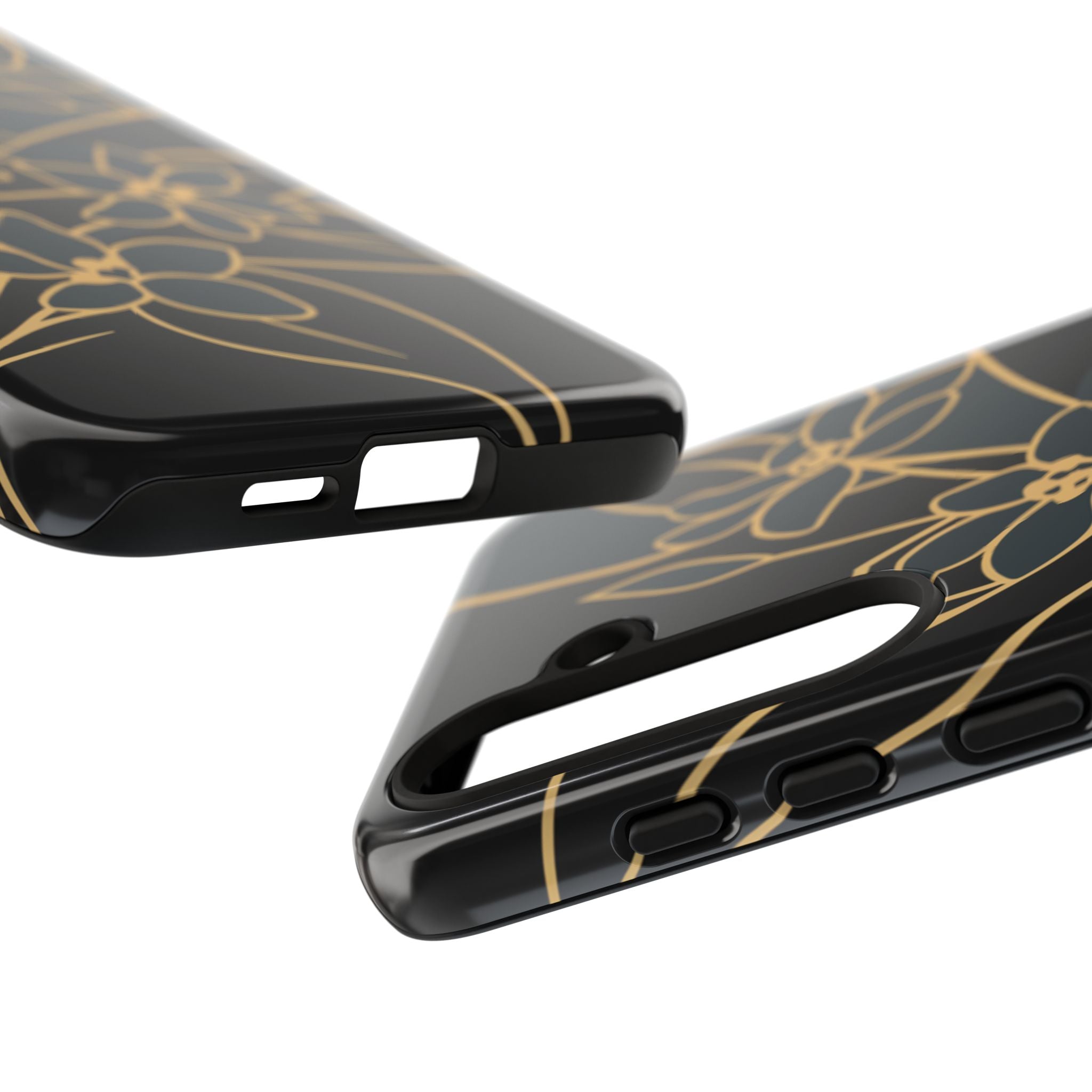 Golden Bloom - Elegant Floral Line Art Phone Case