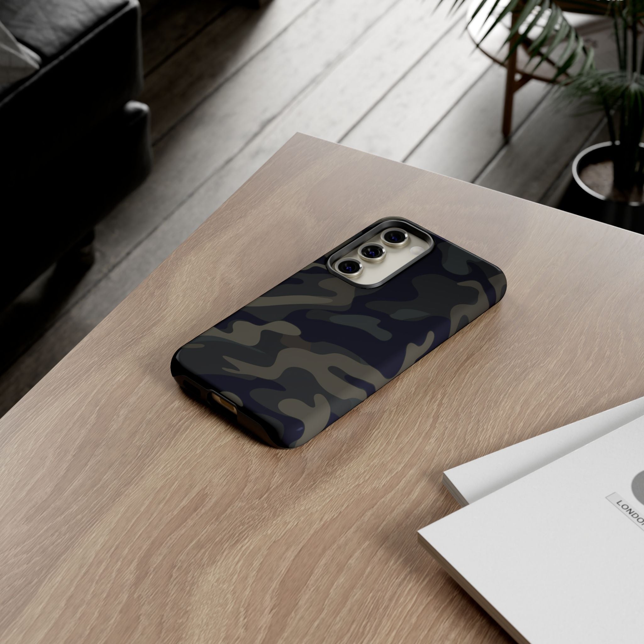 Black Camouflage Phone Case for iPhone, Samsung and Google Pixel