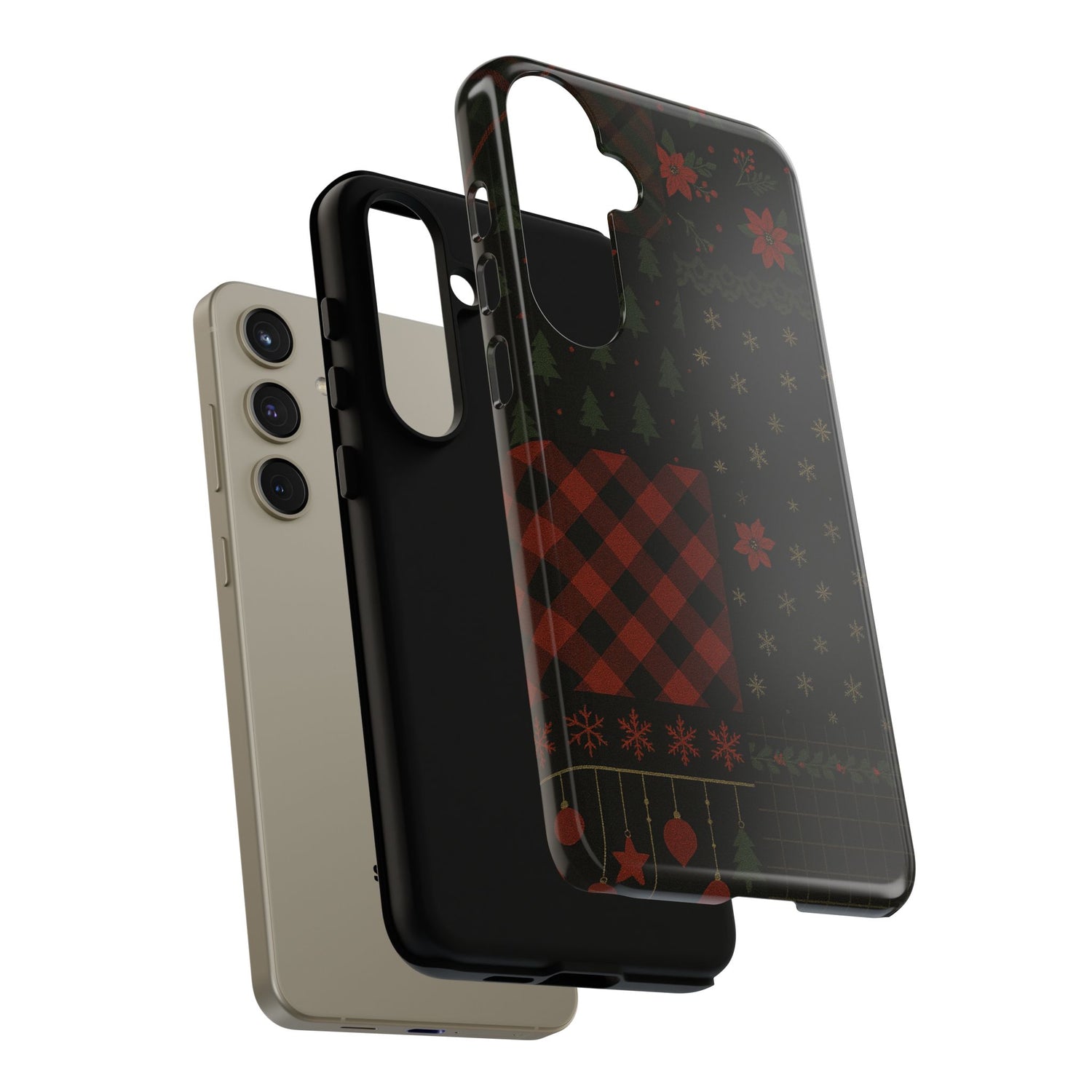 Black Festive Phone Case - Christmas Phone Cover - Tough Design