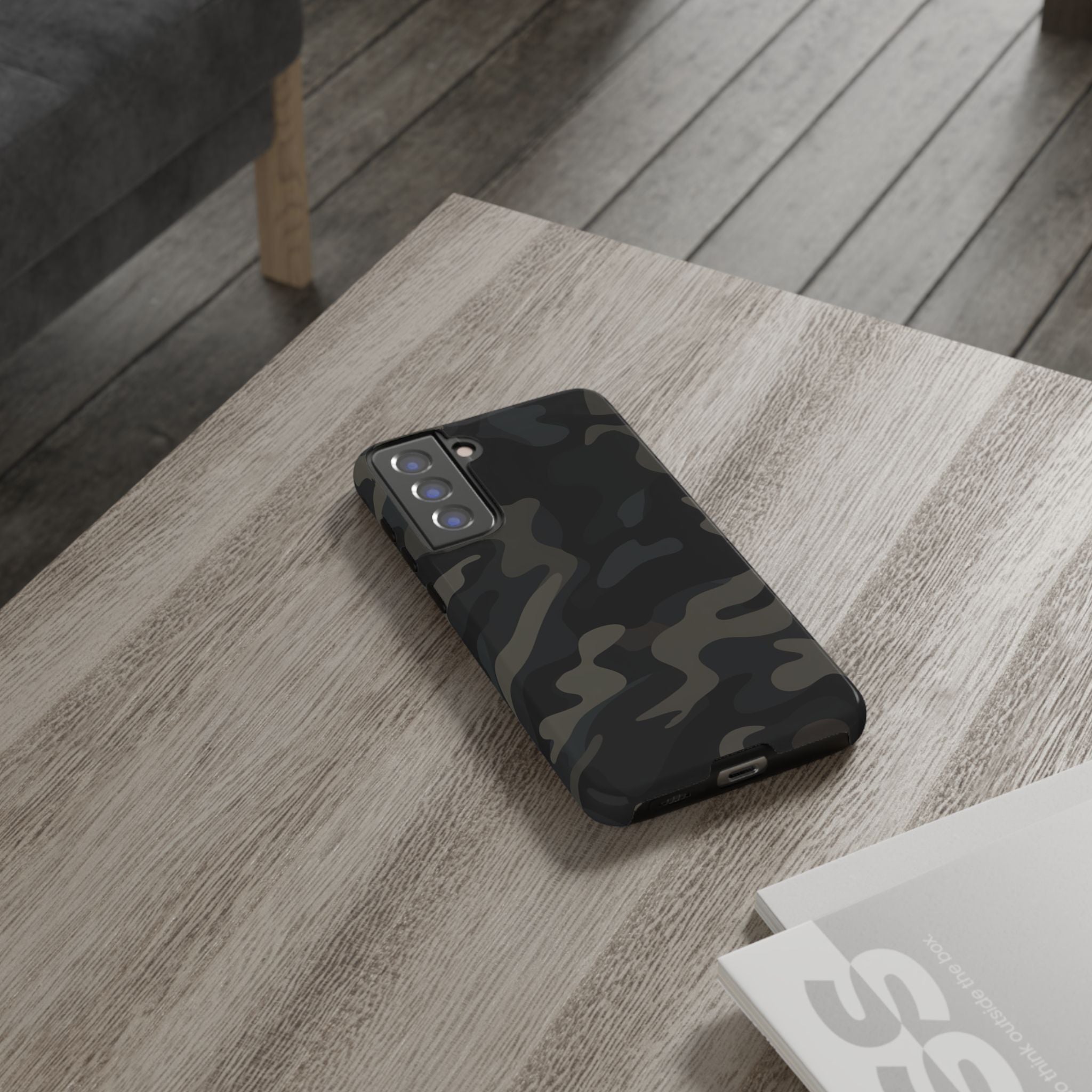 Black Camouflage Phone Case for iPhone, Samsung and Google Pixel