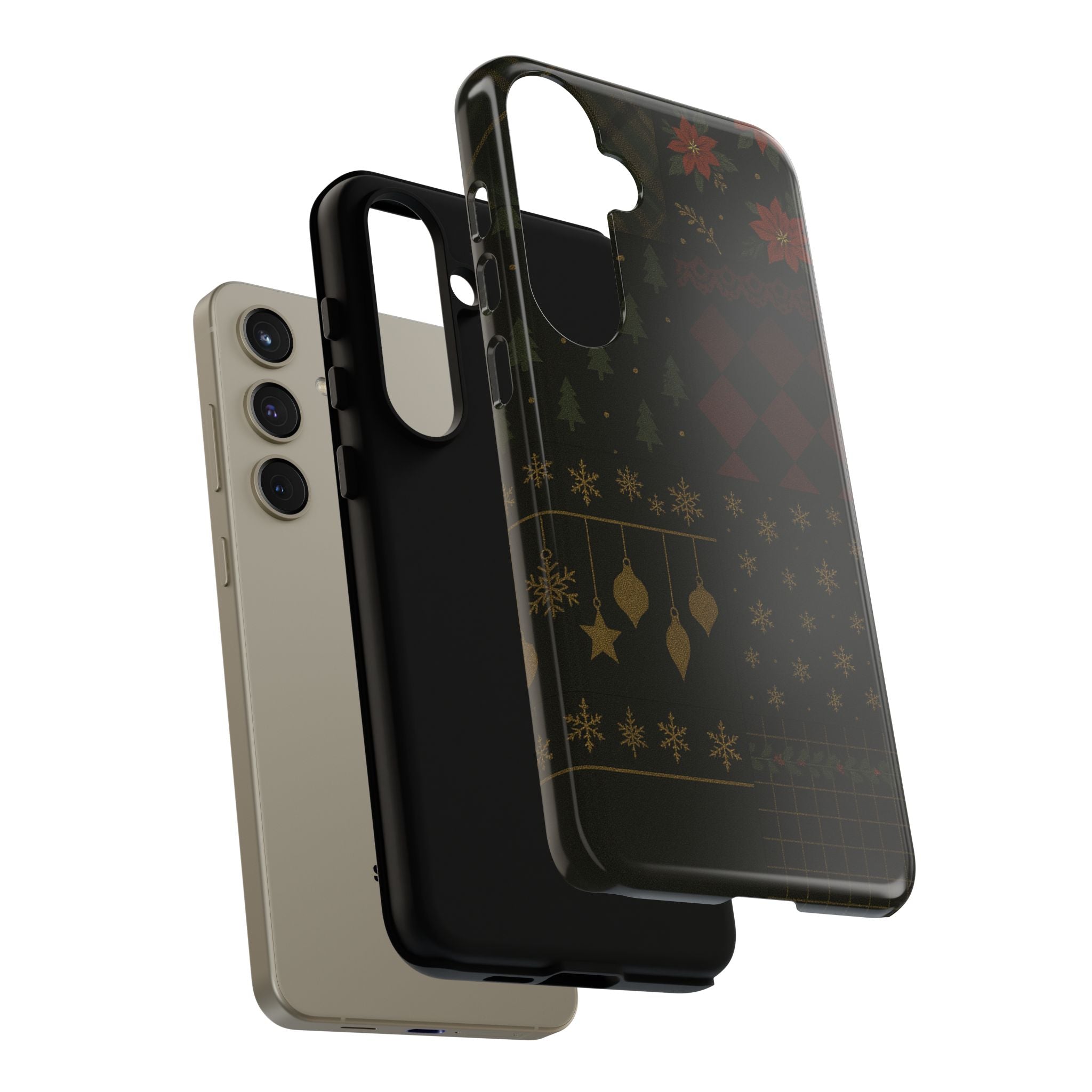 Black Luxury Phone Case for Christmas Festive Season - Tough design