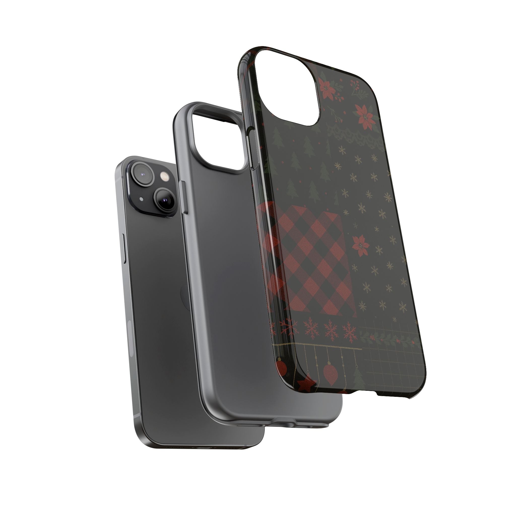 Black Festive Phone Case - Christmas Phone Cover - Tough Design