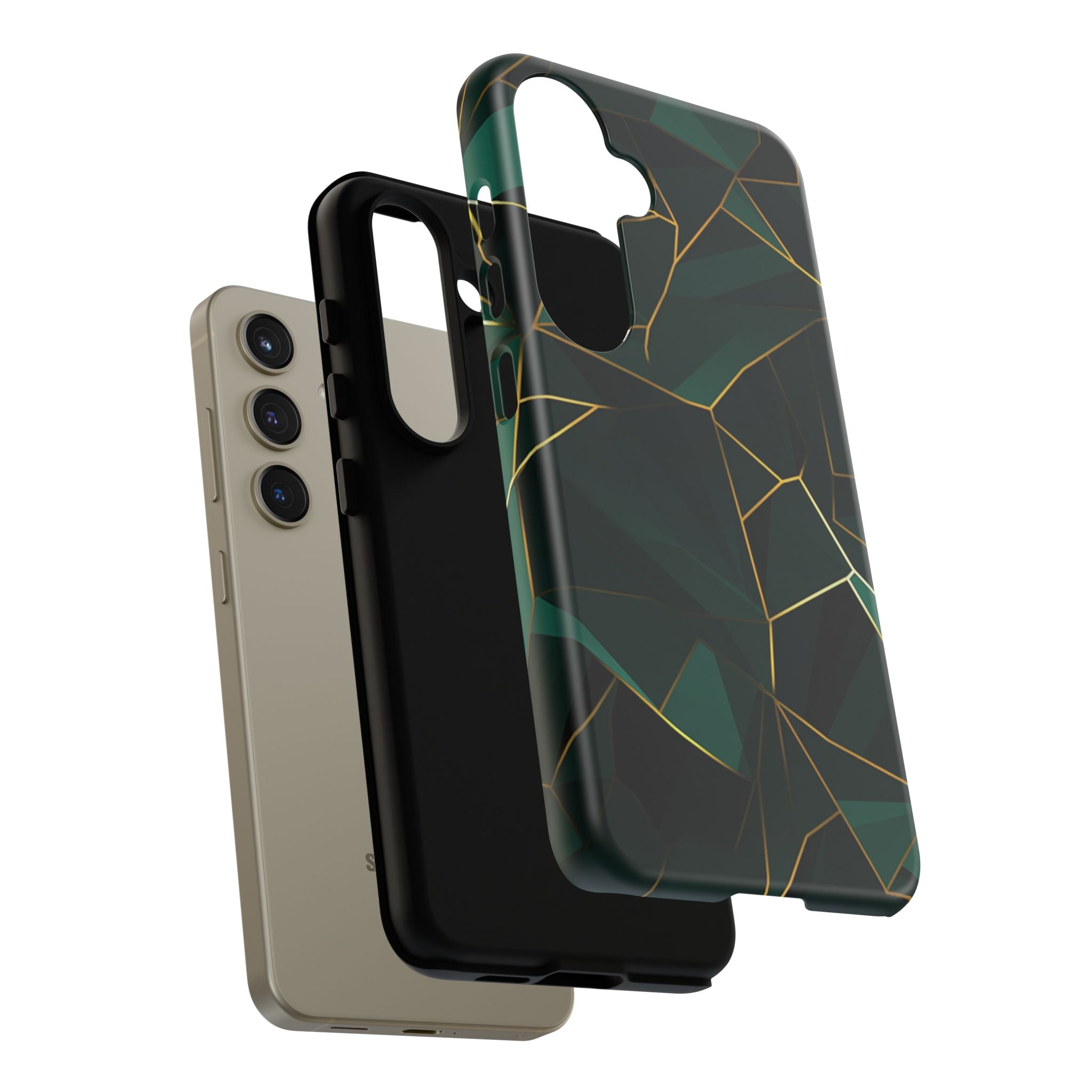 Emerald Veil - Geometric Luxe Phone Case