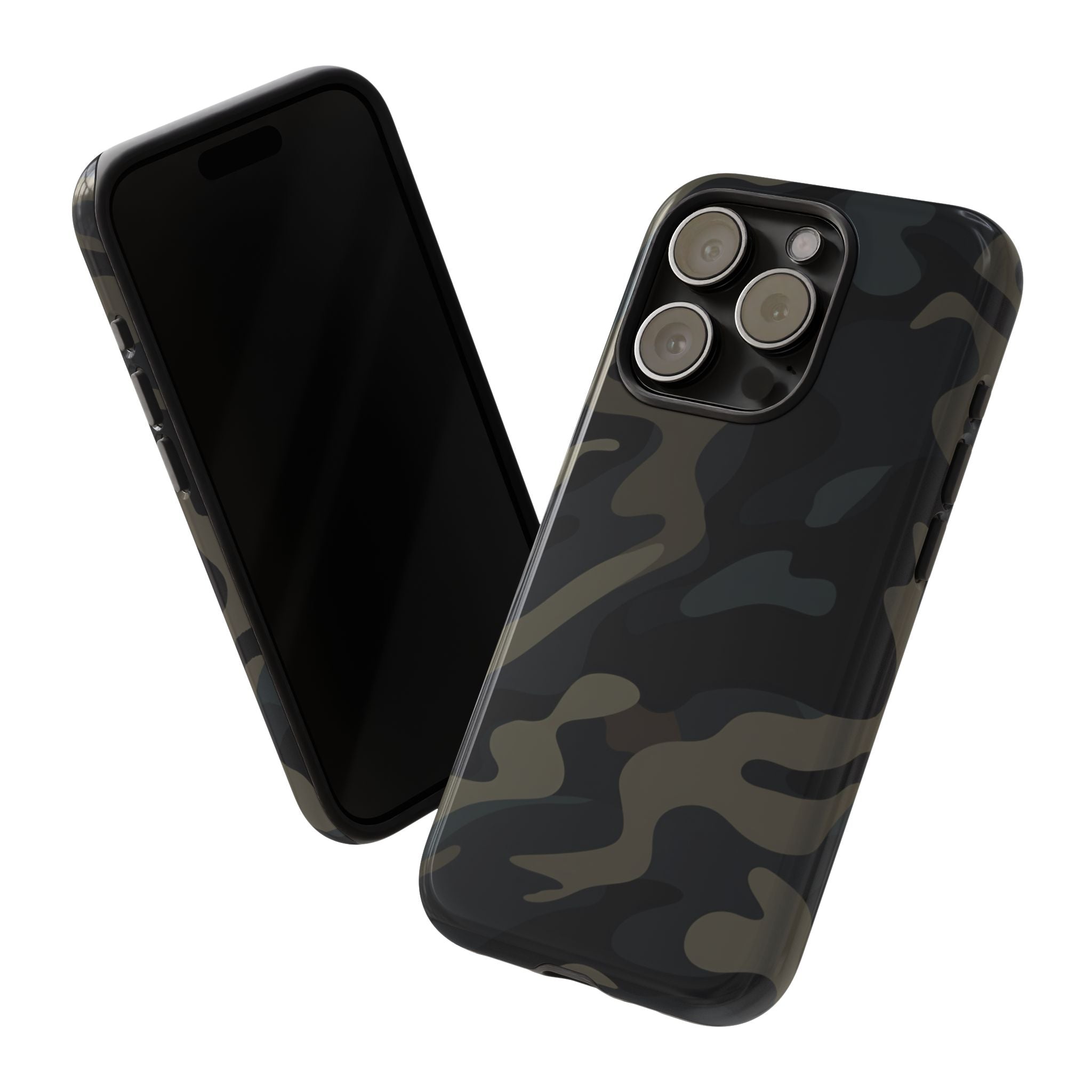 Black Camouflage Phone Case for iPhone, Samsung and Google Pixel