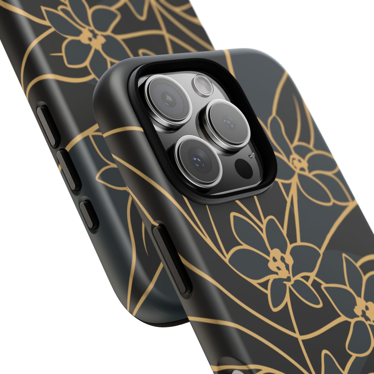 Golden Bloom - Elegant Floral Line Art Phone Case