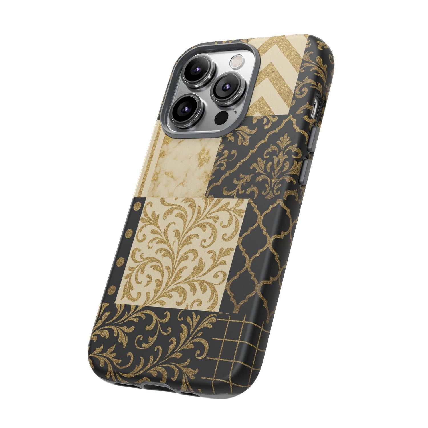 Phone Case, Luxury Black and Gold Festive Design for Christmas Gift, Holiday Decor, Tough Cases, Winter Celebration, Elegant iPhone Cover