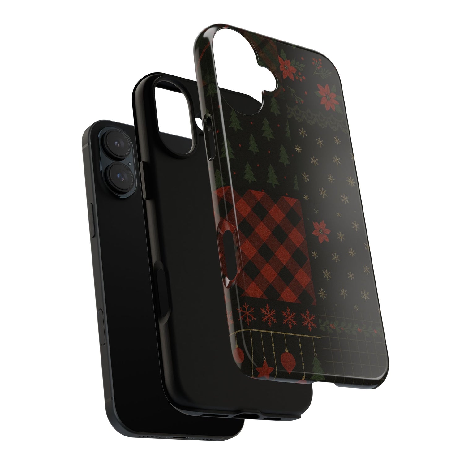 Black Festive Phone Case - Christmas Phone Cover - Tough Design