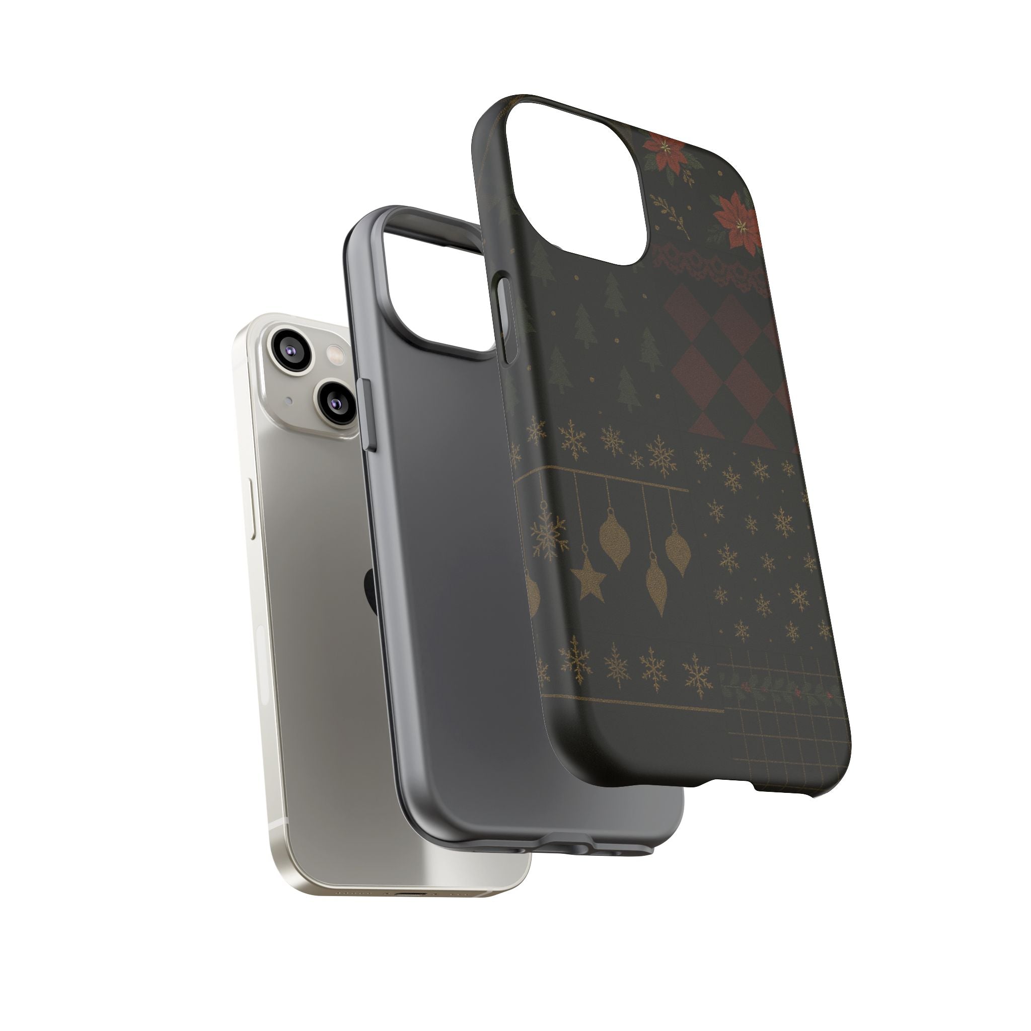 Black Luxury Phone Case for Christmas Festive Season - Tough design