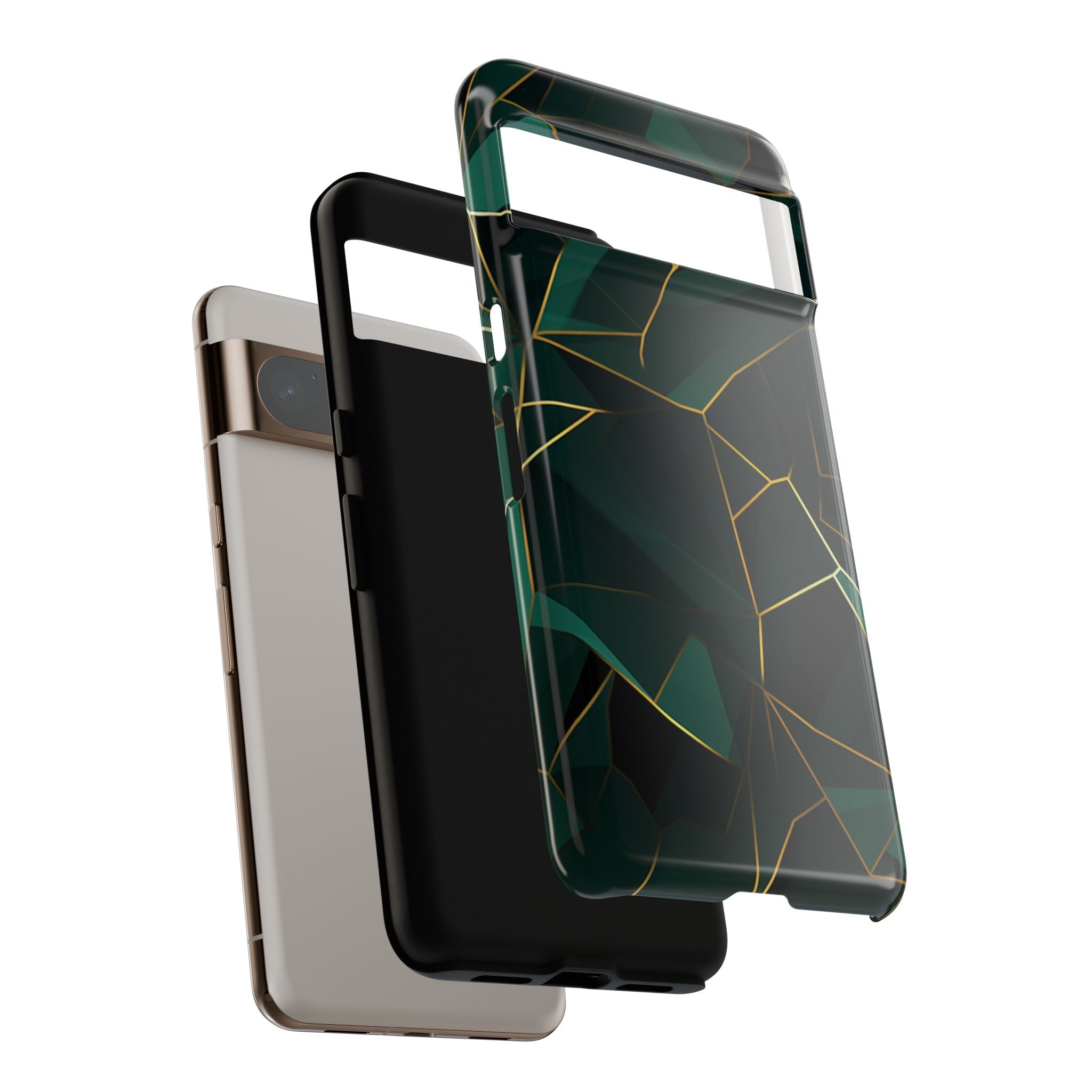 Emerald Veil - Geometric Luxe Phone Case