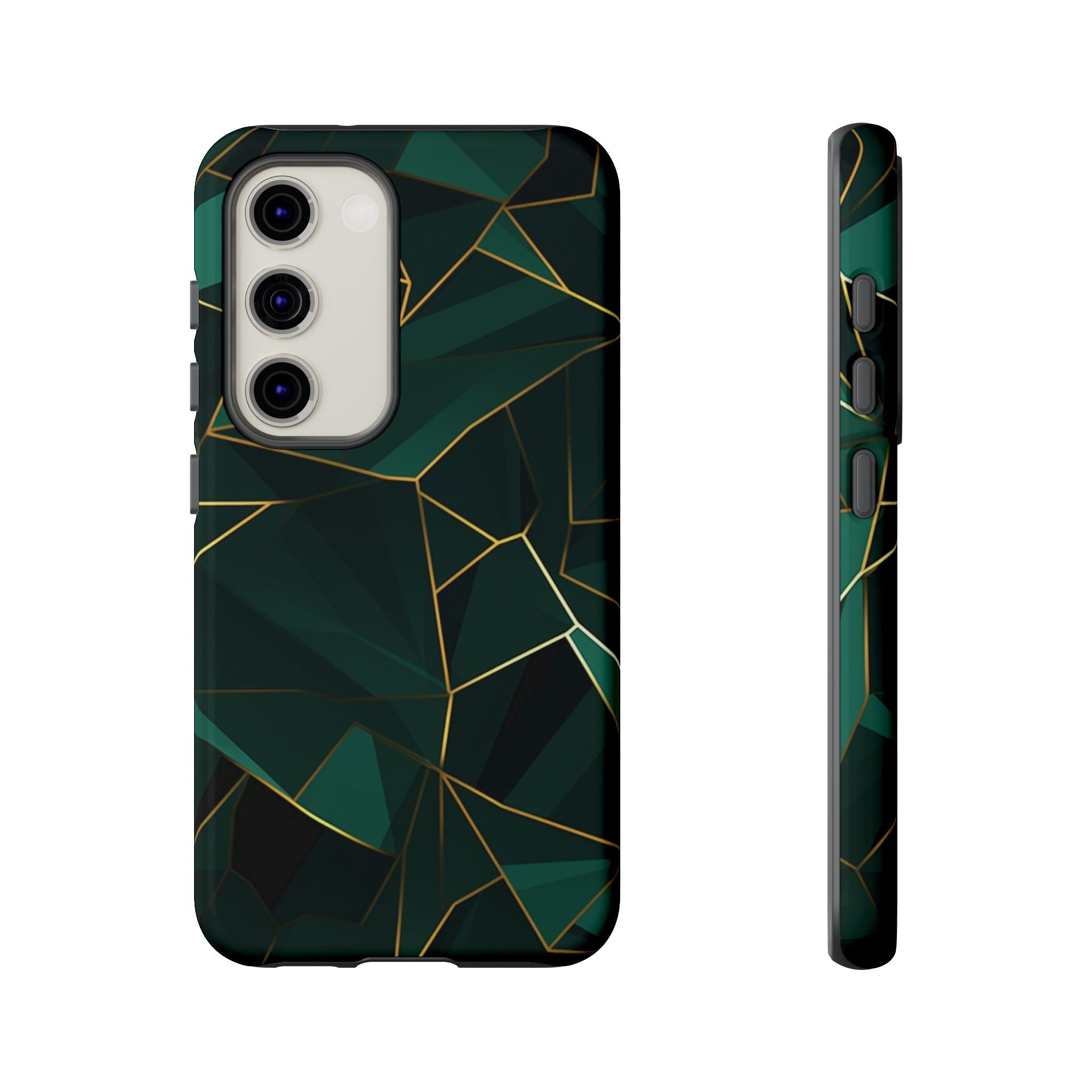 Emerald Veil - Geometric Luxe Phone Case Samsung Galaxy S23 Glossy