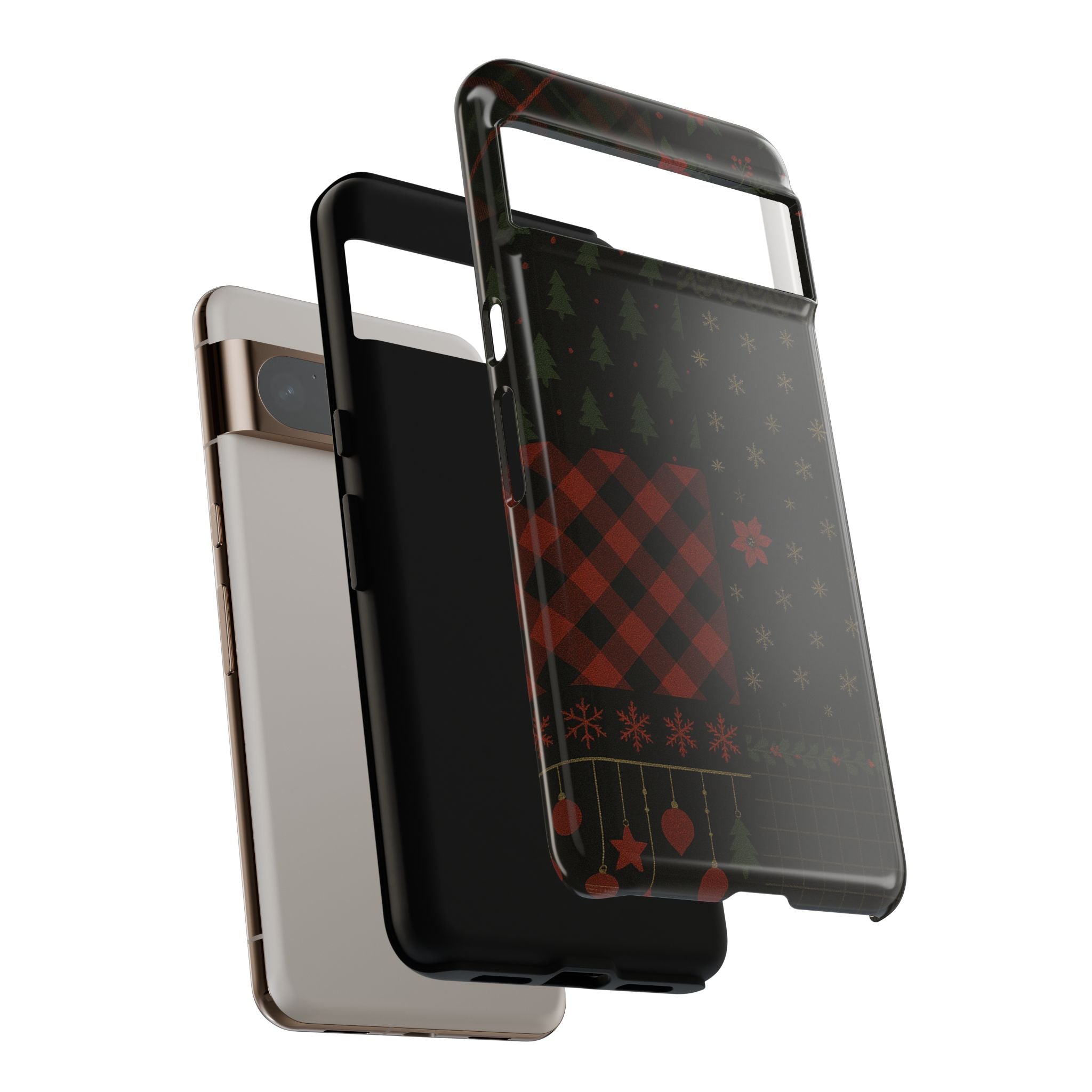 Black Festive Phone Case - Christmas Phone Cover - Tough Design