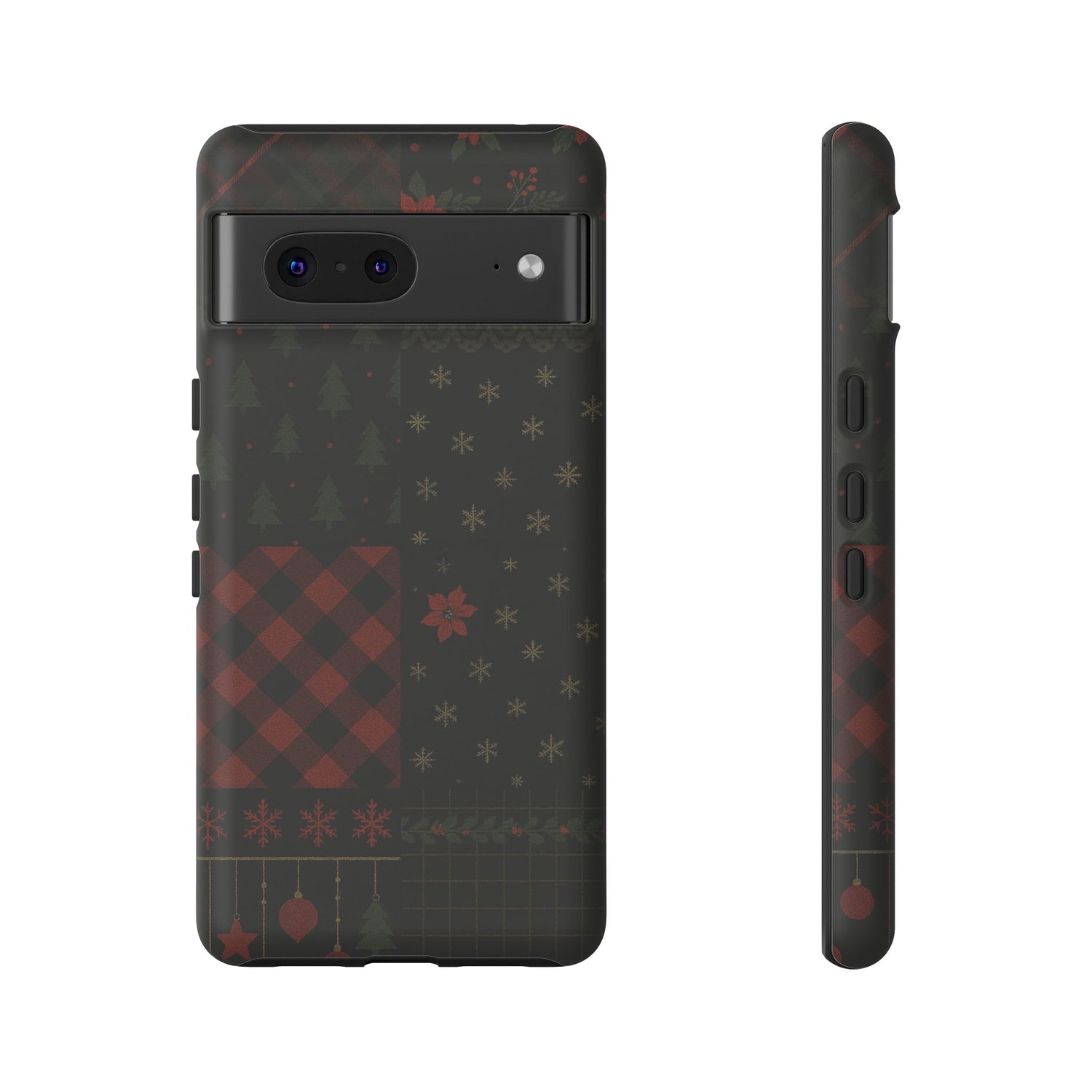 Black Festive Phone Case - Christmas Phone Cover - Tough Design Google Pixel 7 Matte