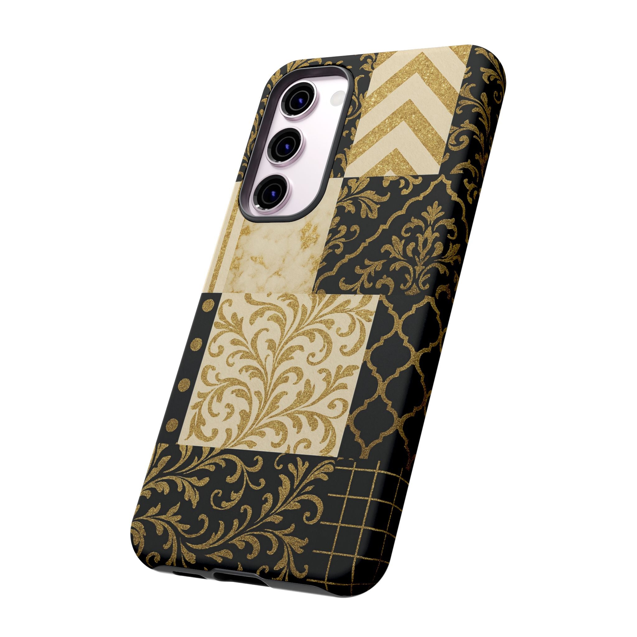 Phone Case, Luxury Black and Gold Festive Design for Christmas Gift, Holiday Decor, Tough Cases, Winter Celebration, Elegant iPhone Cover