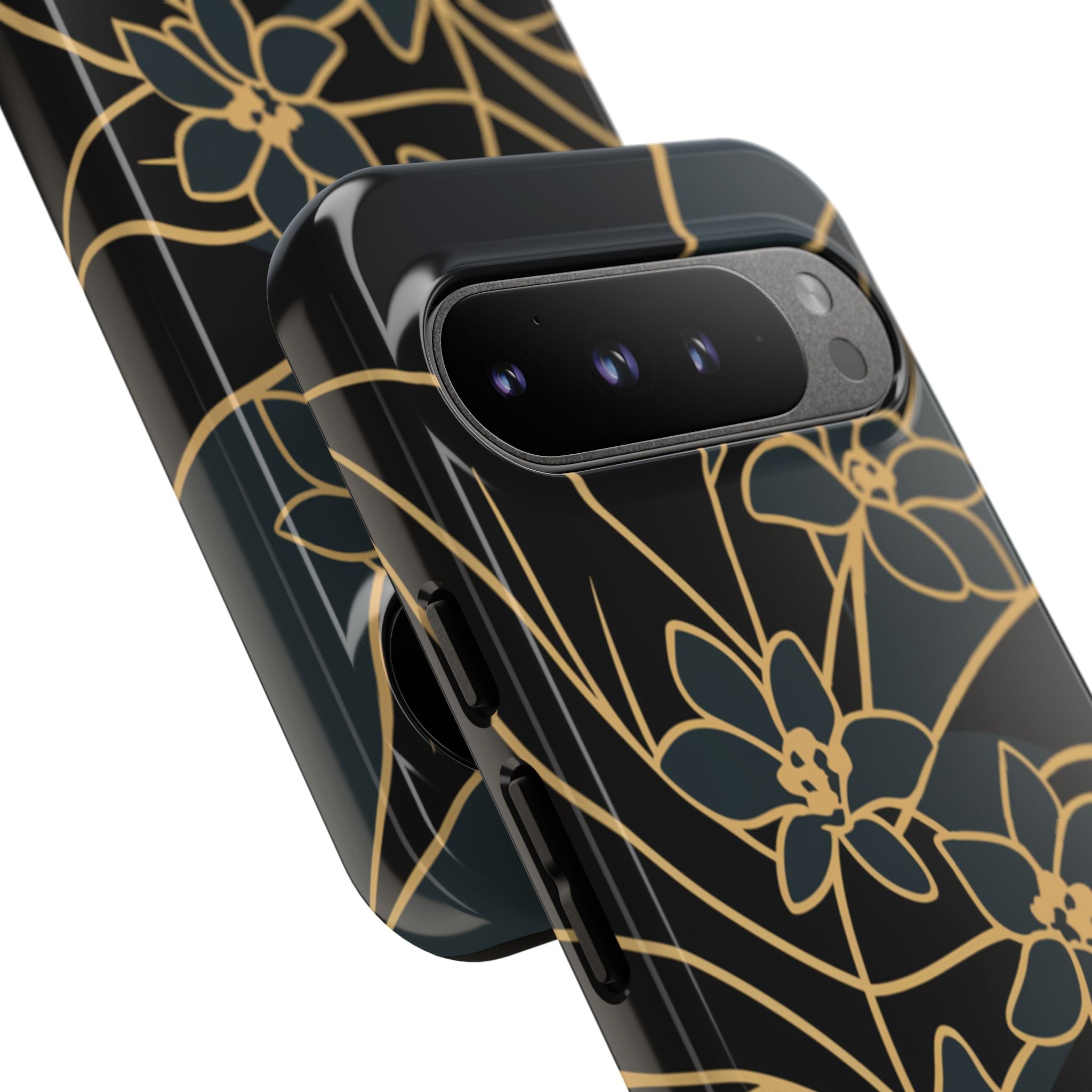 Golden Bloom - Elegant Floral Line Art Phone Case
