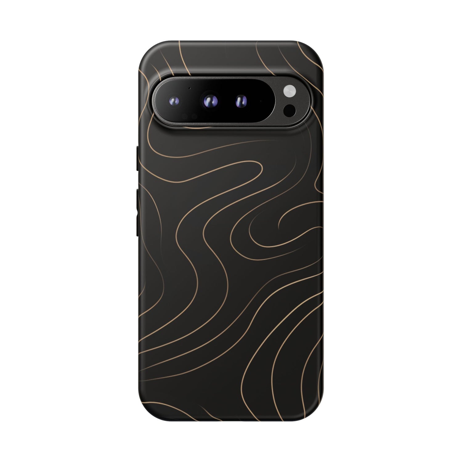 Noir Topograph - Black Minimalist Line Art Phone Case Google Pixel 9 Pro XL Matte