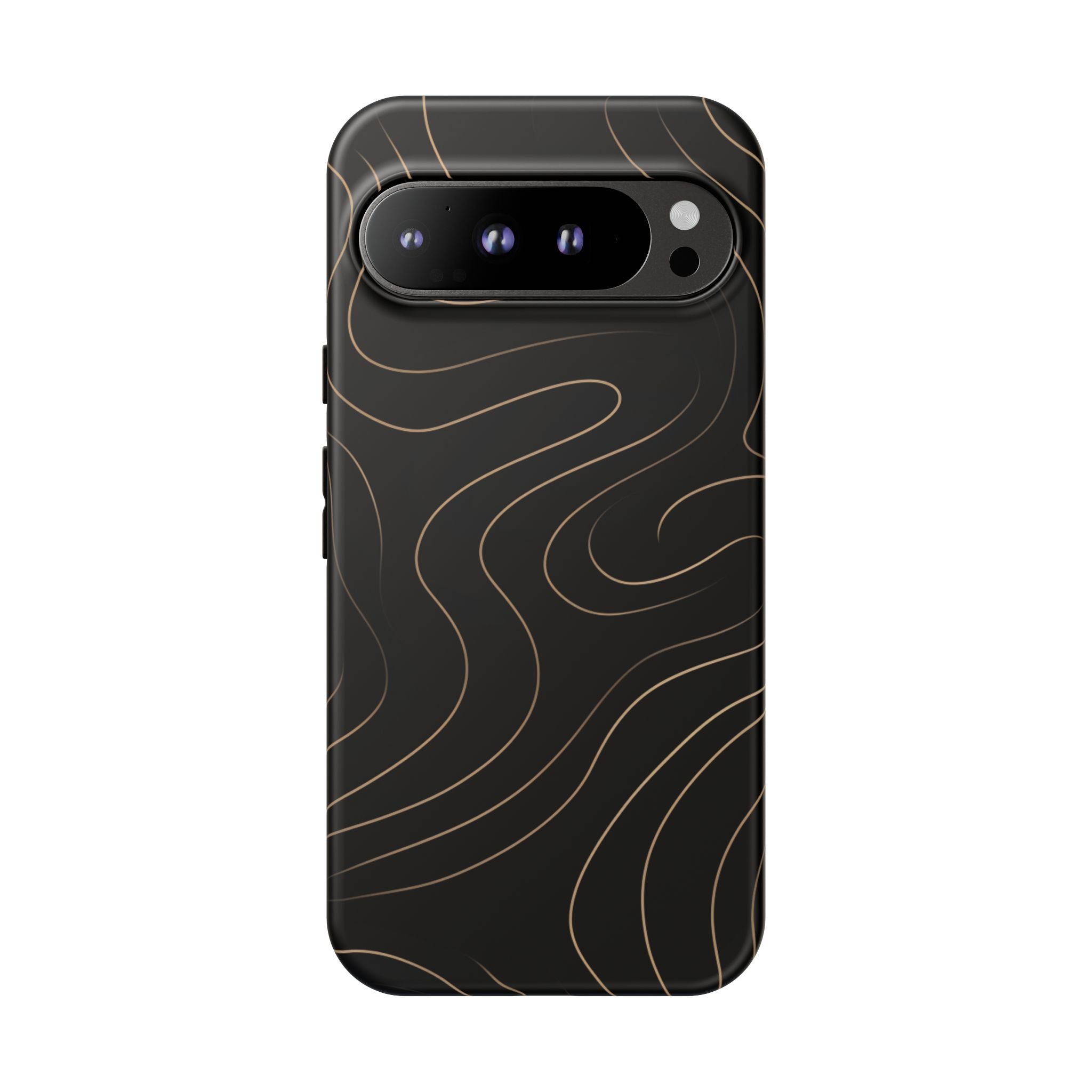 Noir Topograph - Black Minimalist Line Art Phone Case Google Pixel 9 Pro XL Matte