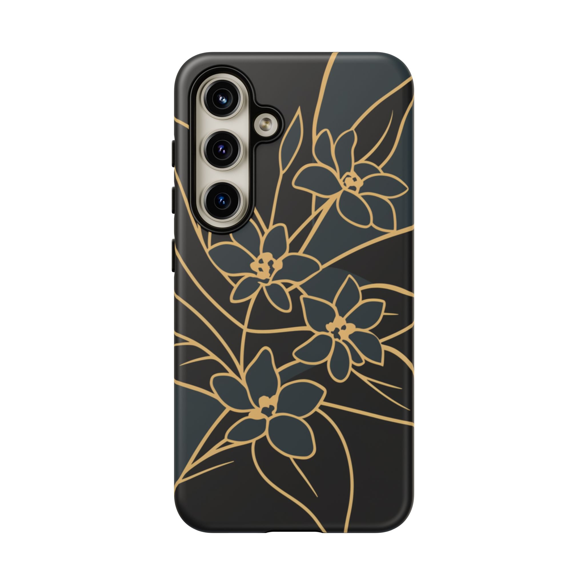 Golden Bloom - Elegant Floral Line Art Phone Case Samsung Galaxy S24 Matte