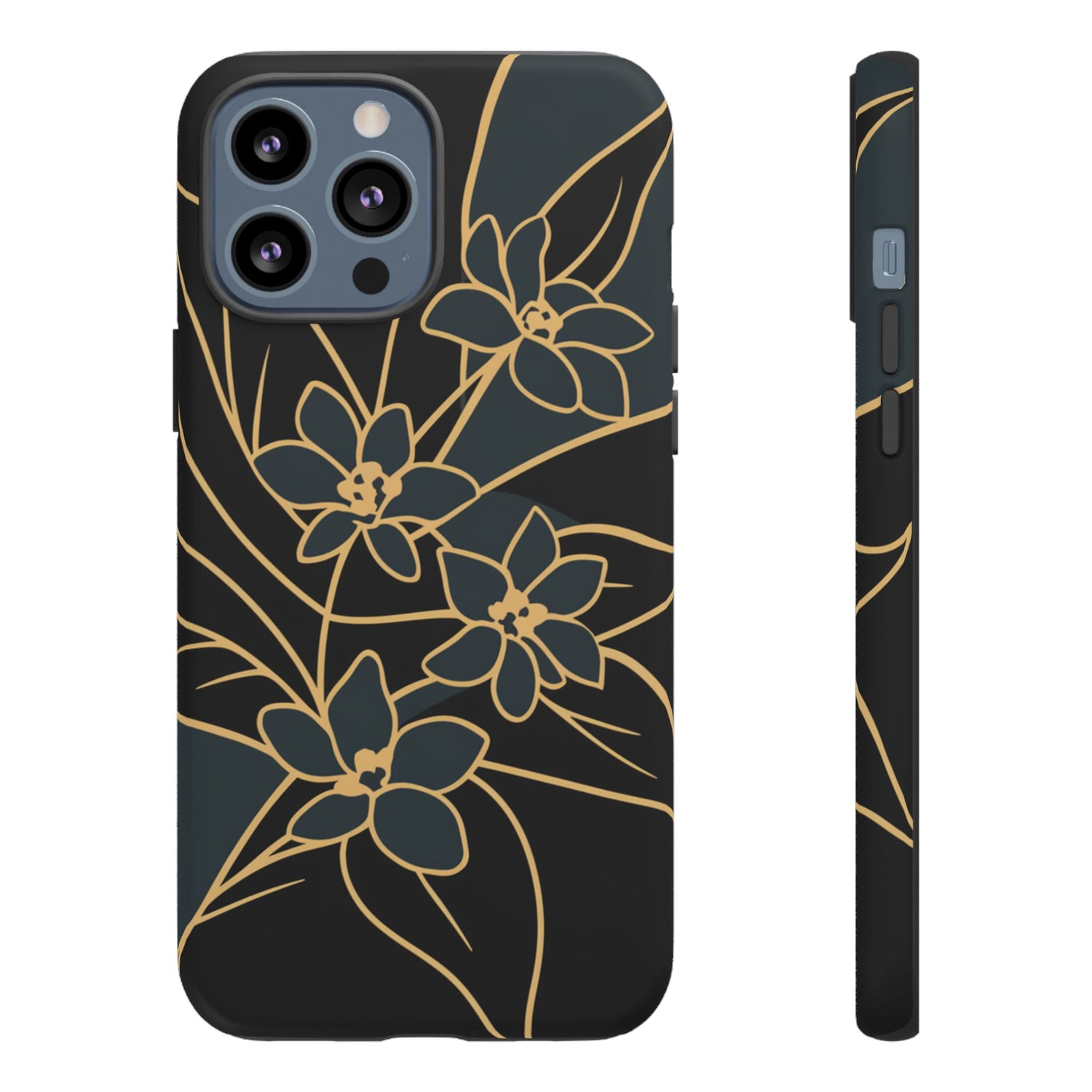 Golden Bloom - Elegant Floral Line Art Phone Case iPhone 13 Pro Max Matte