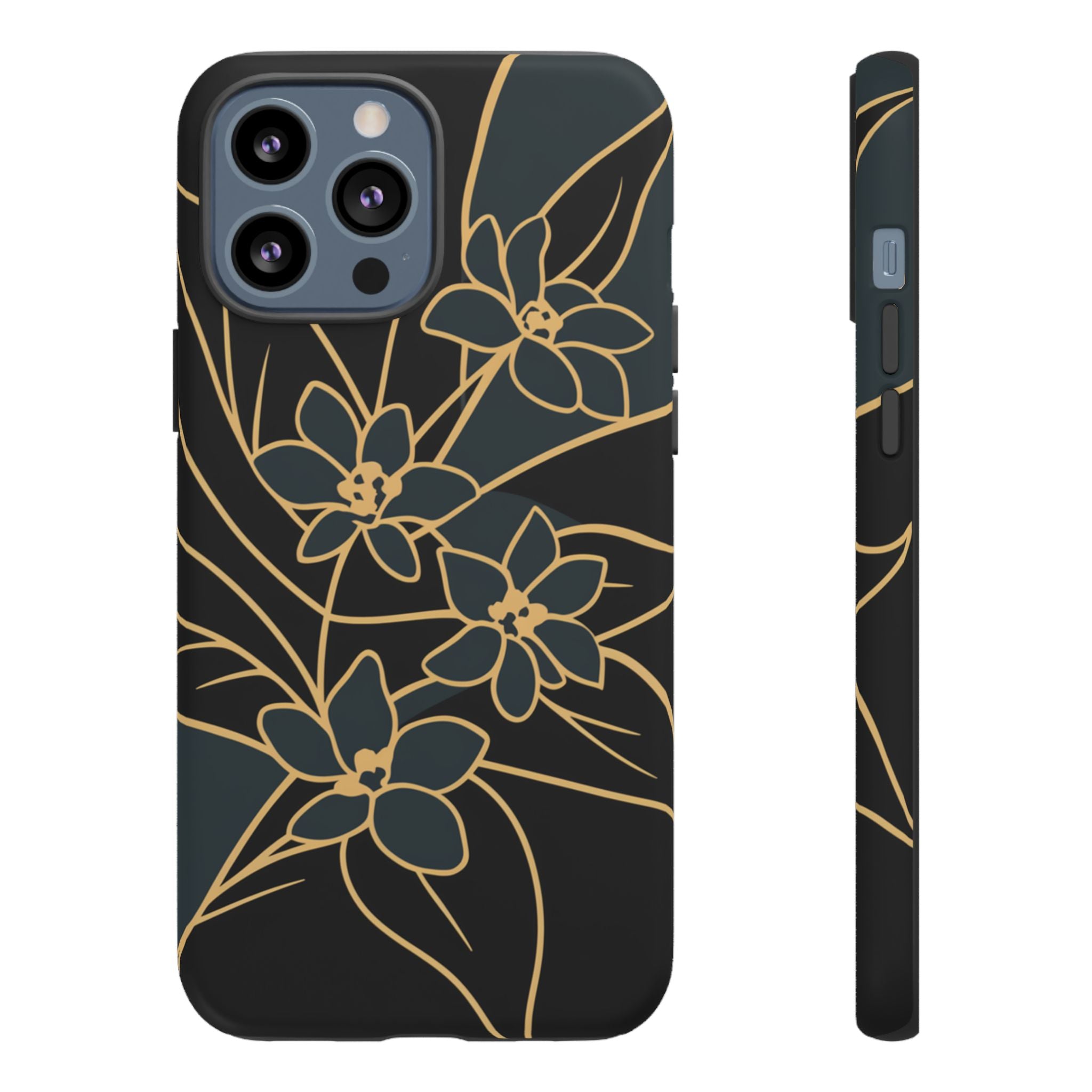 Golden Bloom - Elegant Floral Line Art Phone Case iPhone 13 Pro Max Matte