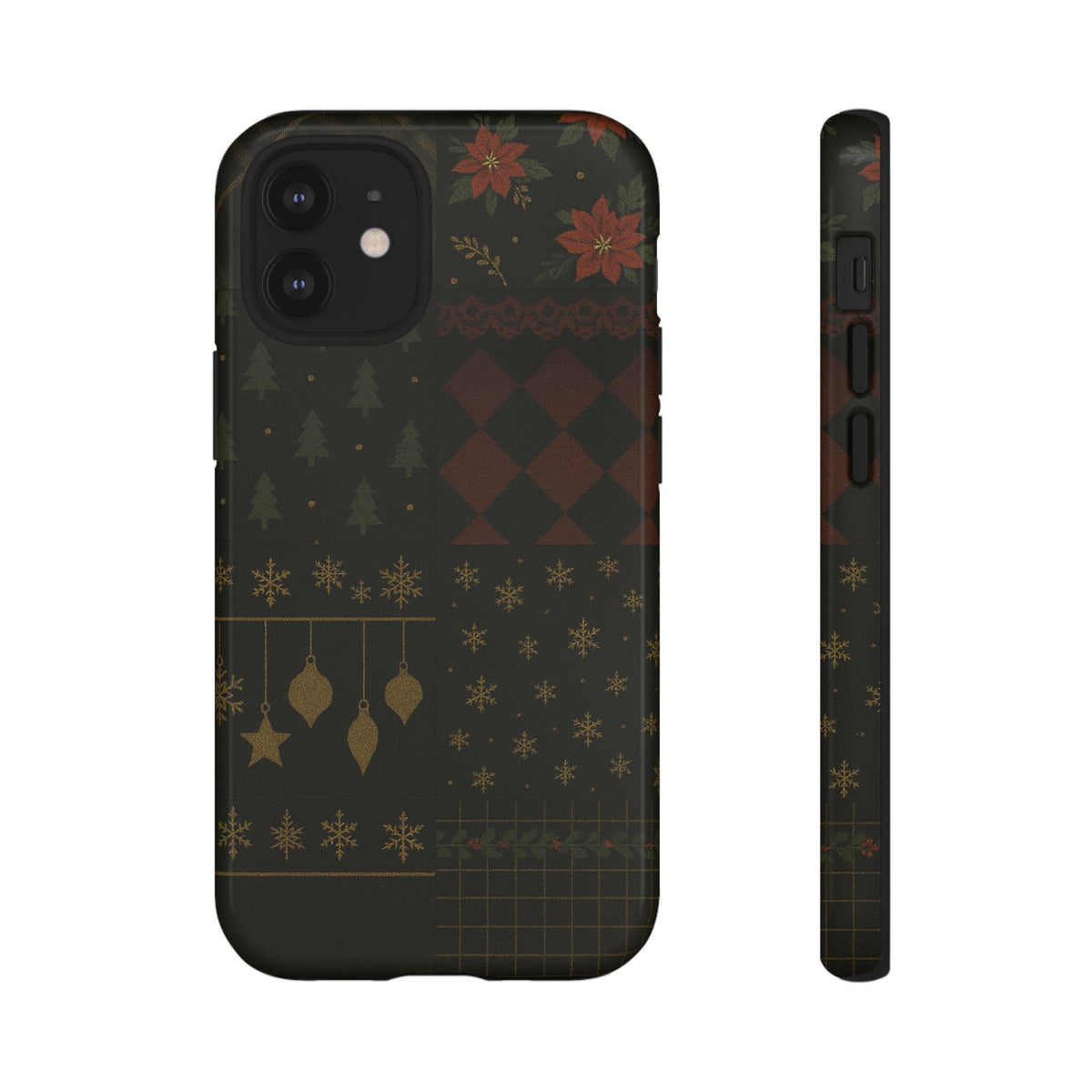 Black Luxury Phone Case for Christmas Festive Season - Tough design iPhone 12 Mini Glossy