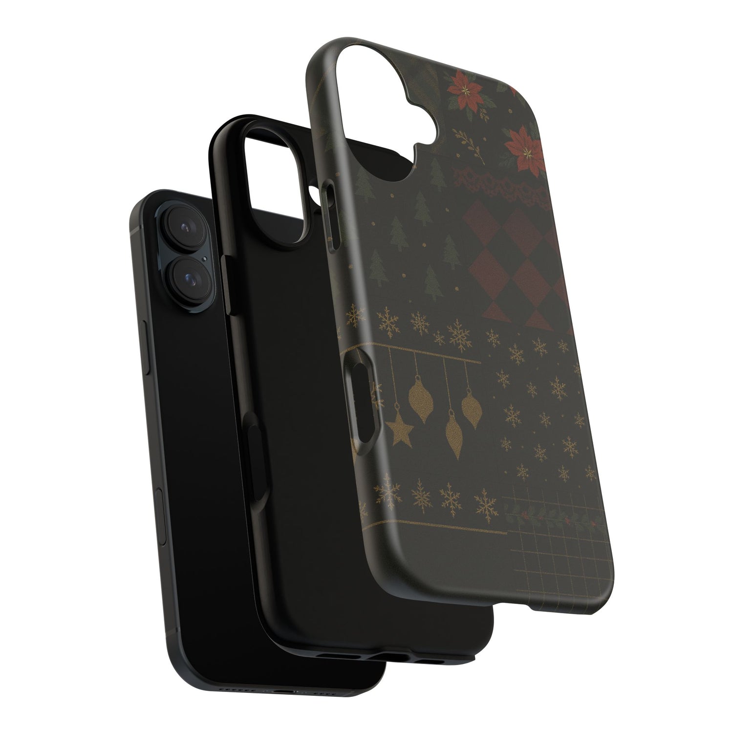 Black Luxury Phone Case for Christmas Festive Season - Tough design