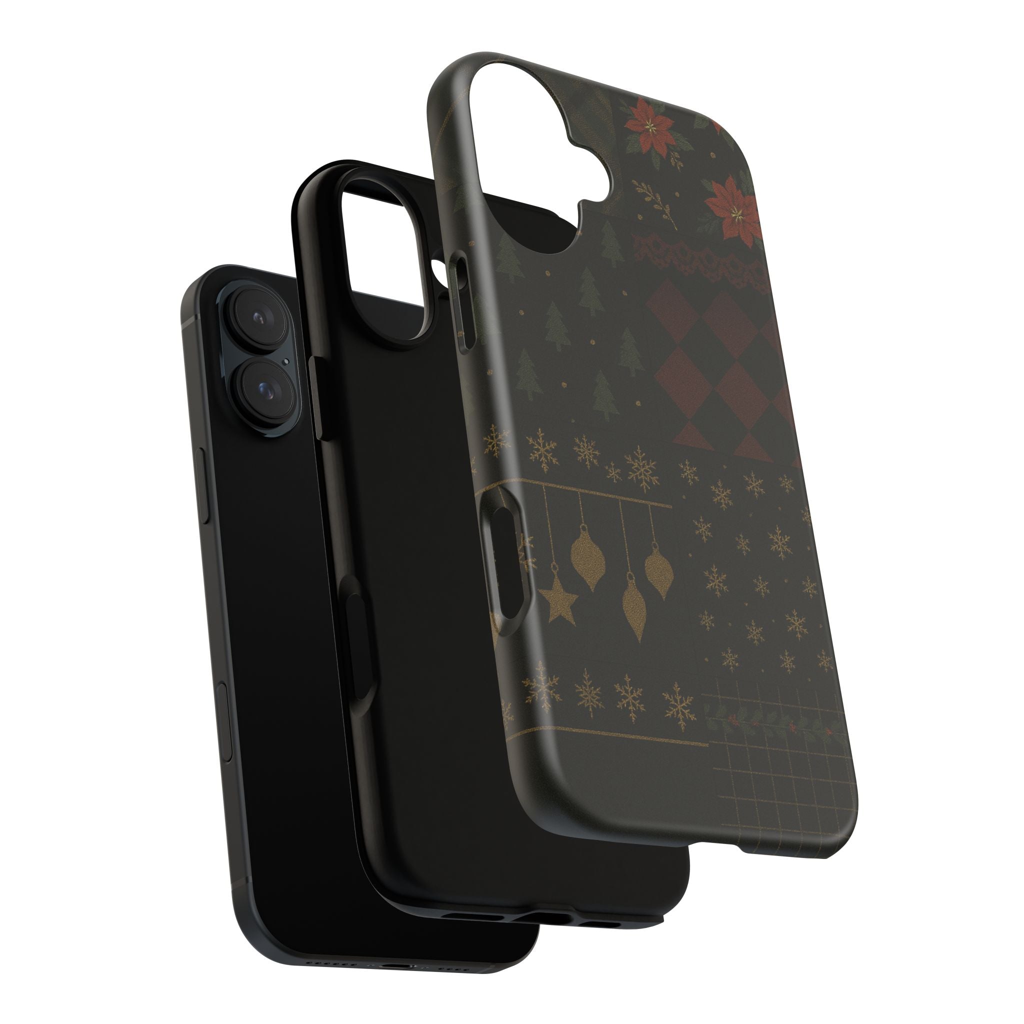 Black Luxury Phone Case for Christmas Festive Season - Tough design