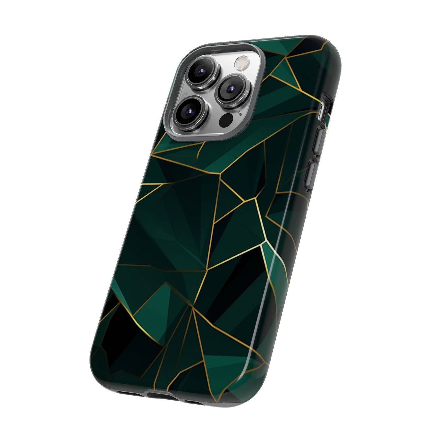 Emerald Veil - Geometric Luxe Phone Case