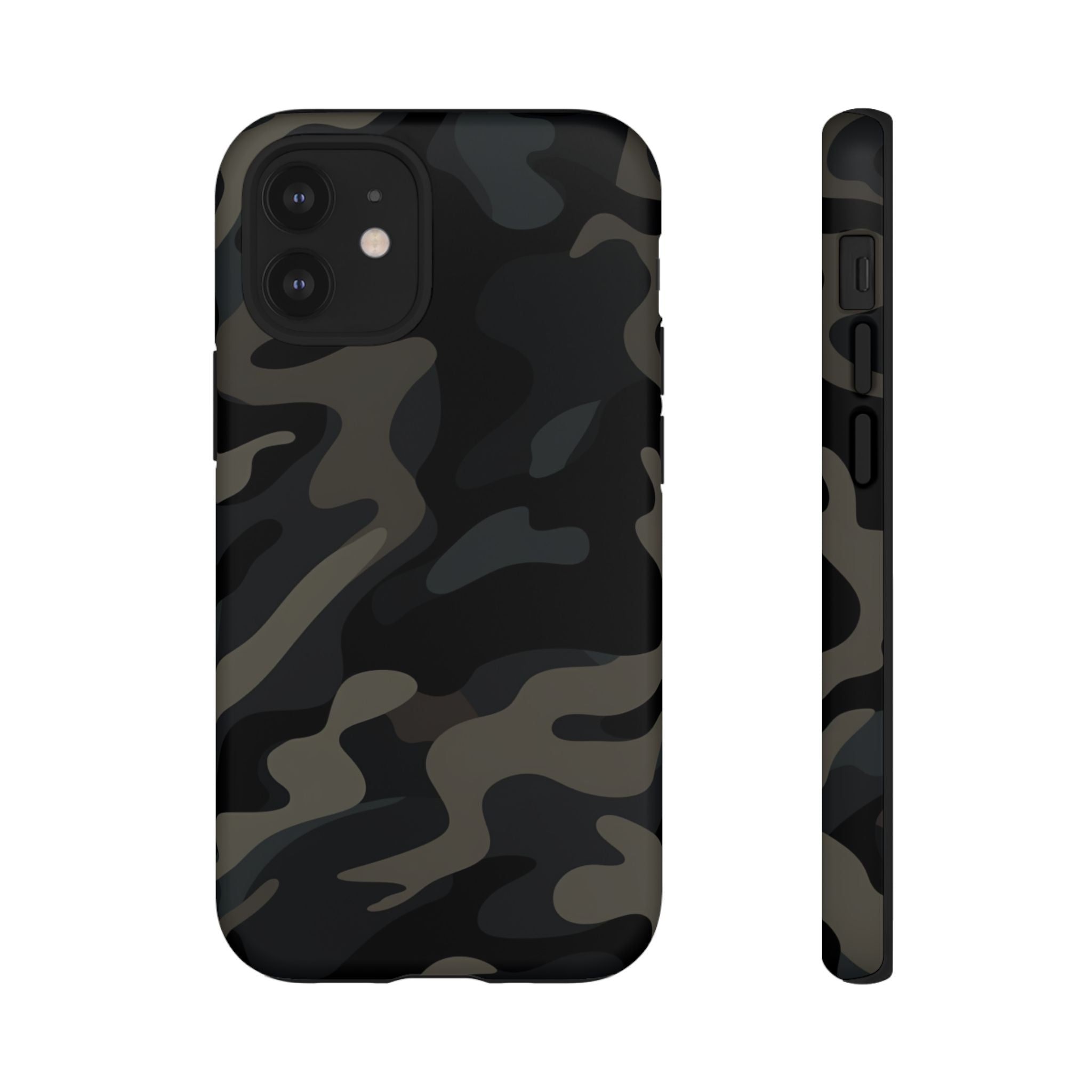 Black Camouflage Phone Case for iPhone, Samsung and Google Pixel iPhone 12 Mini Matte