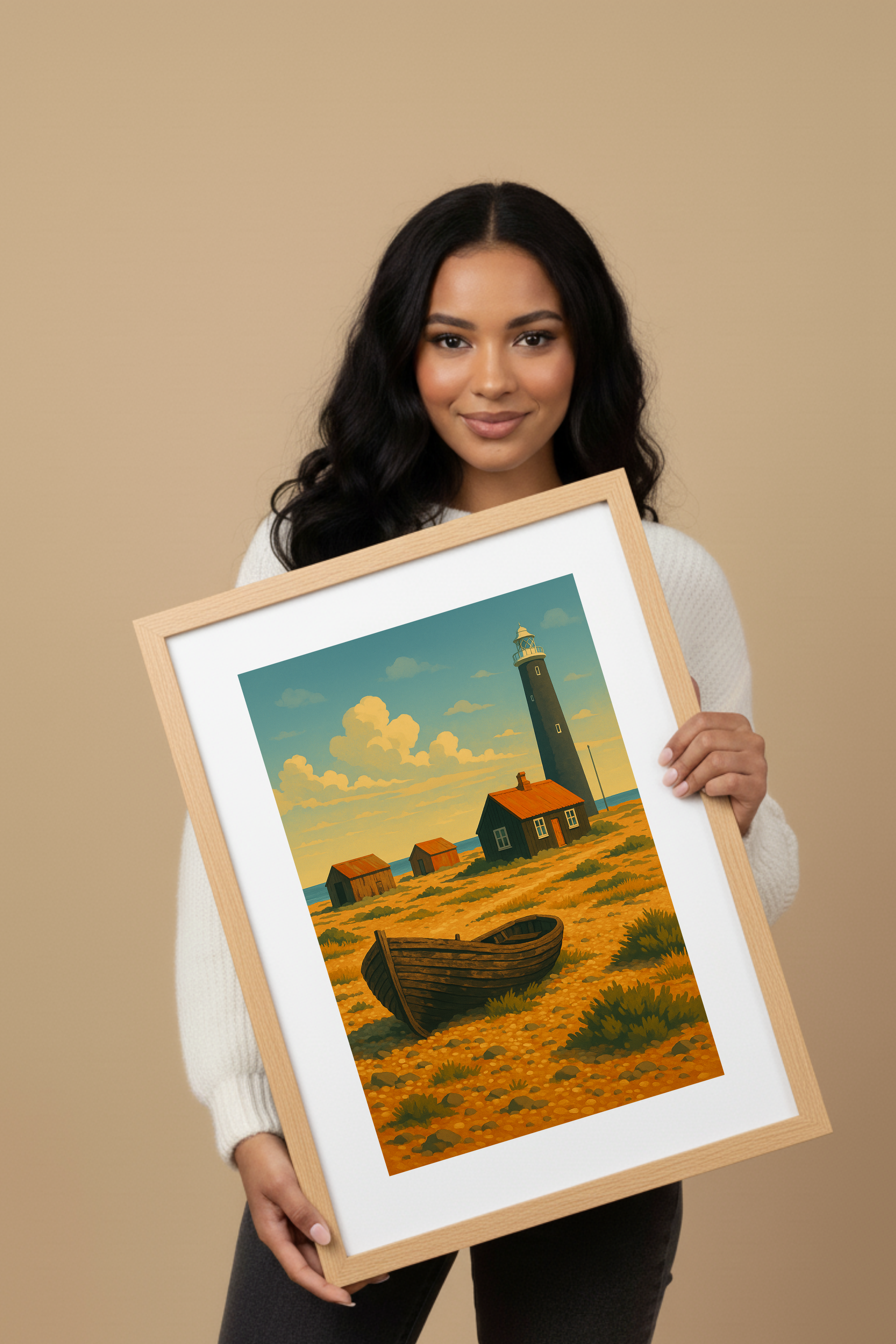 Dungeness Kent Beach Watercolor Print - Wall Art England