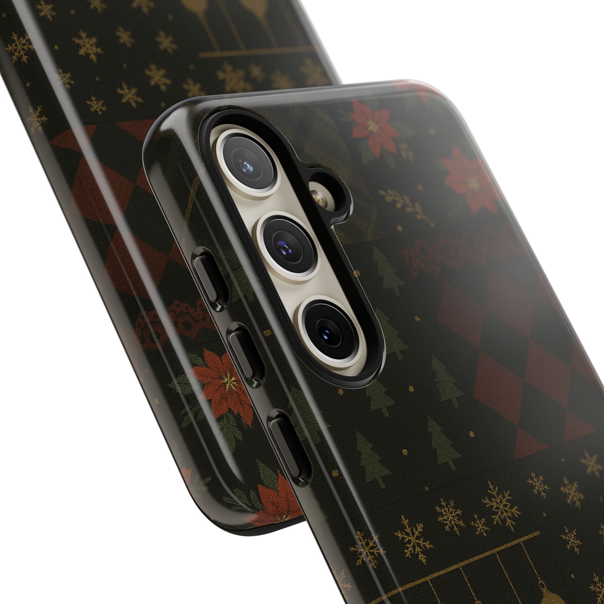 Black Luxury Phone Case for Christmas Festive Season - Tough design