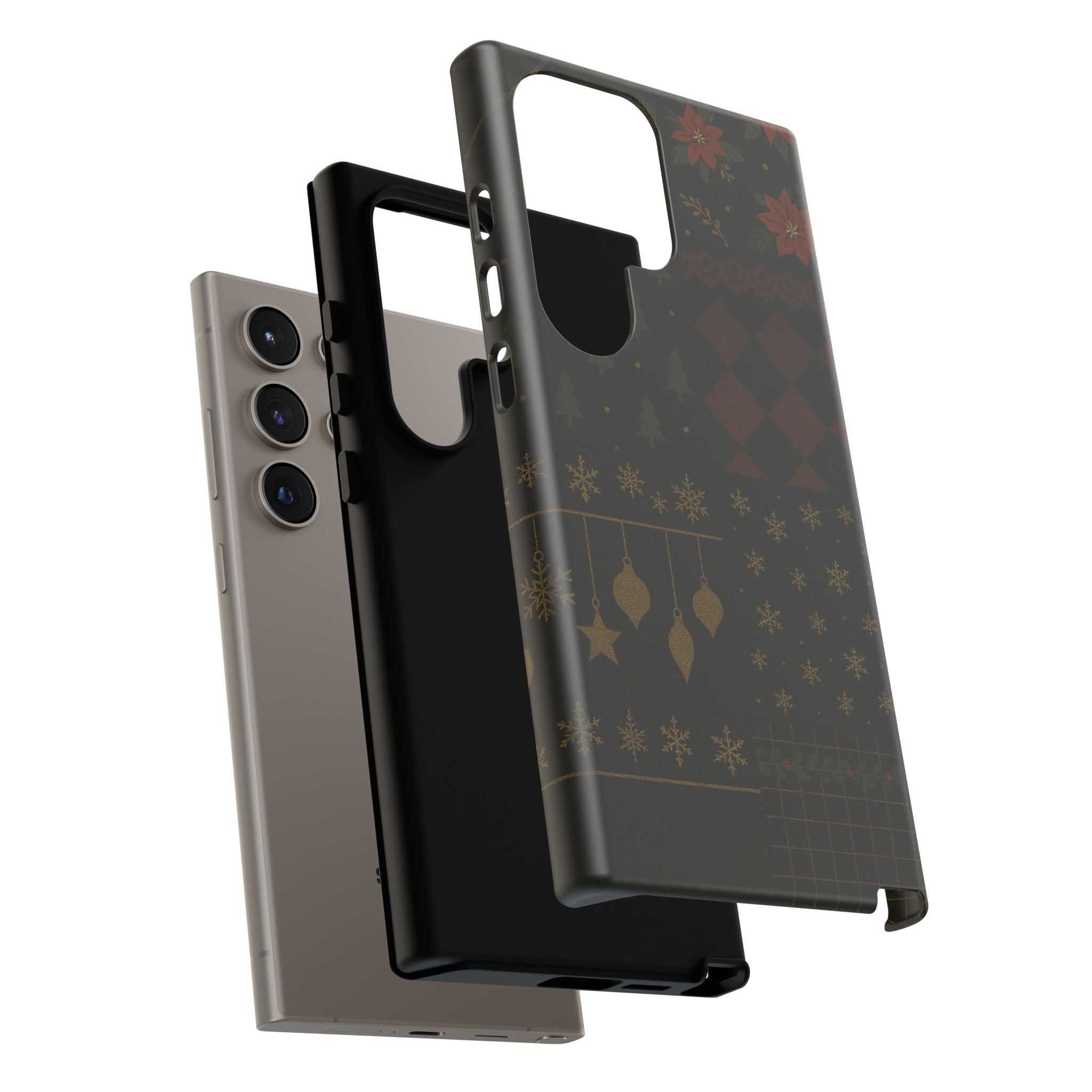 Black Luxury Phone Case for Christmas Festive Season - Tough design