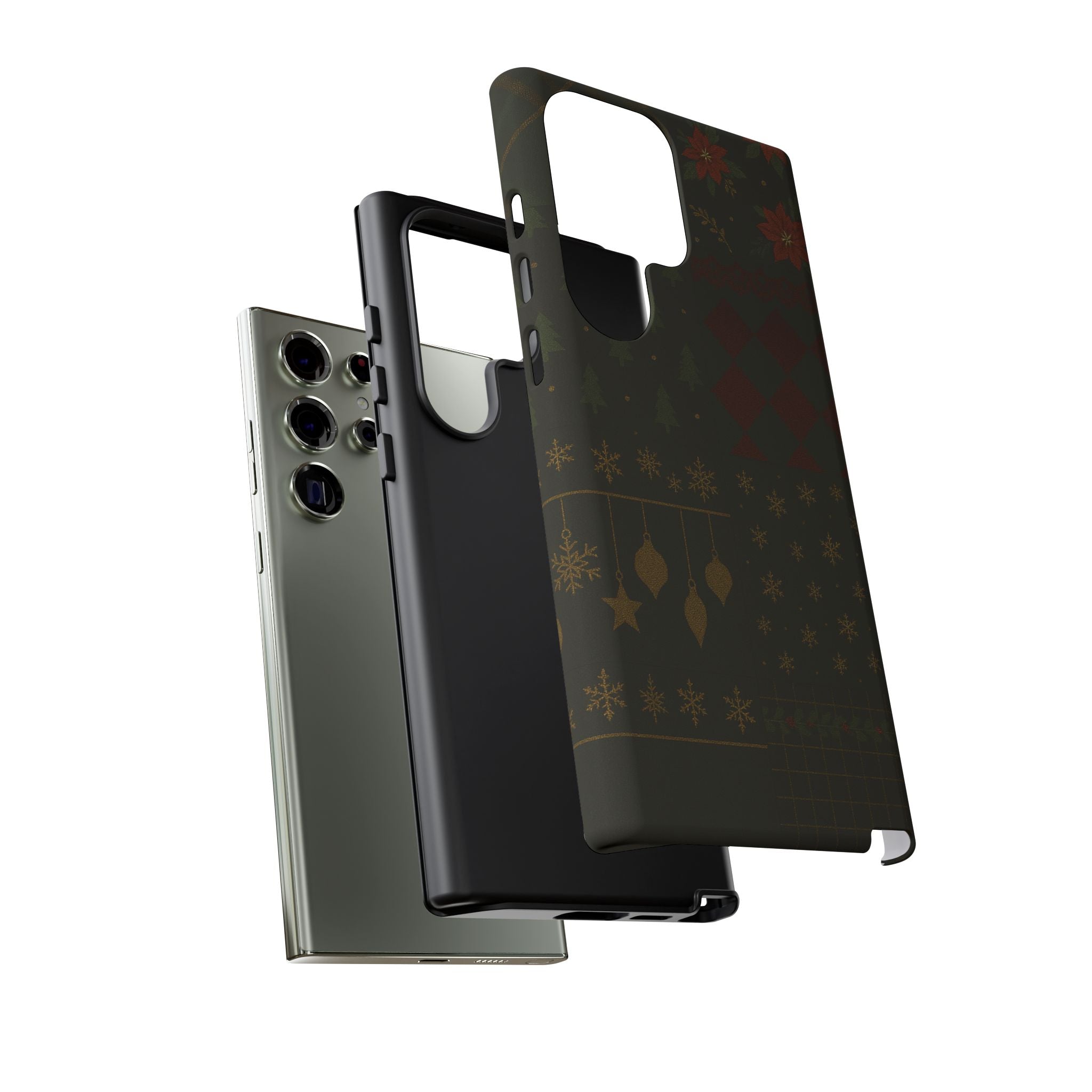 Black Luxury Phone Case for Christmas Festive Season - Tough design